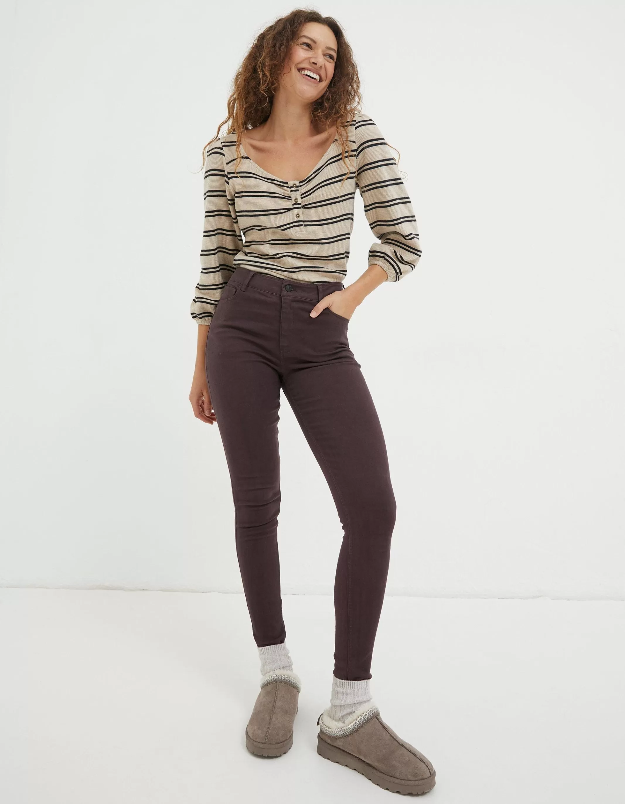 Clearance FatFace Harlow Jegging Purple