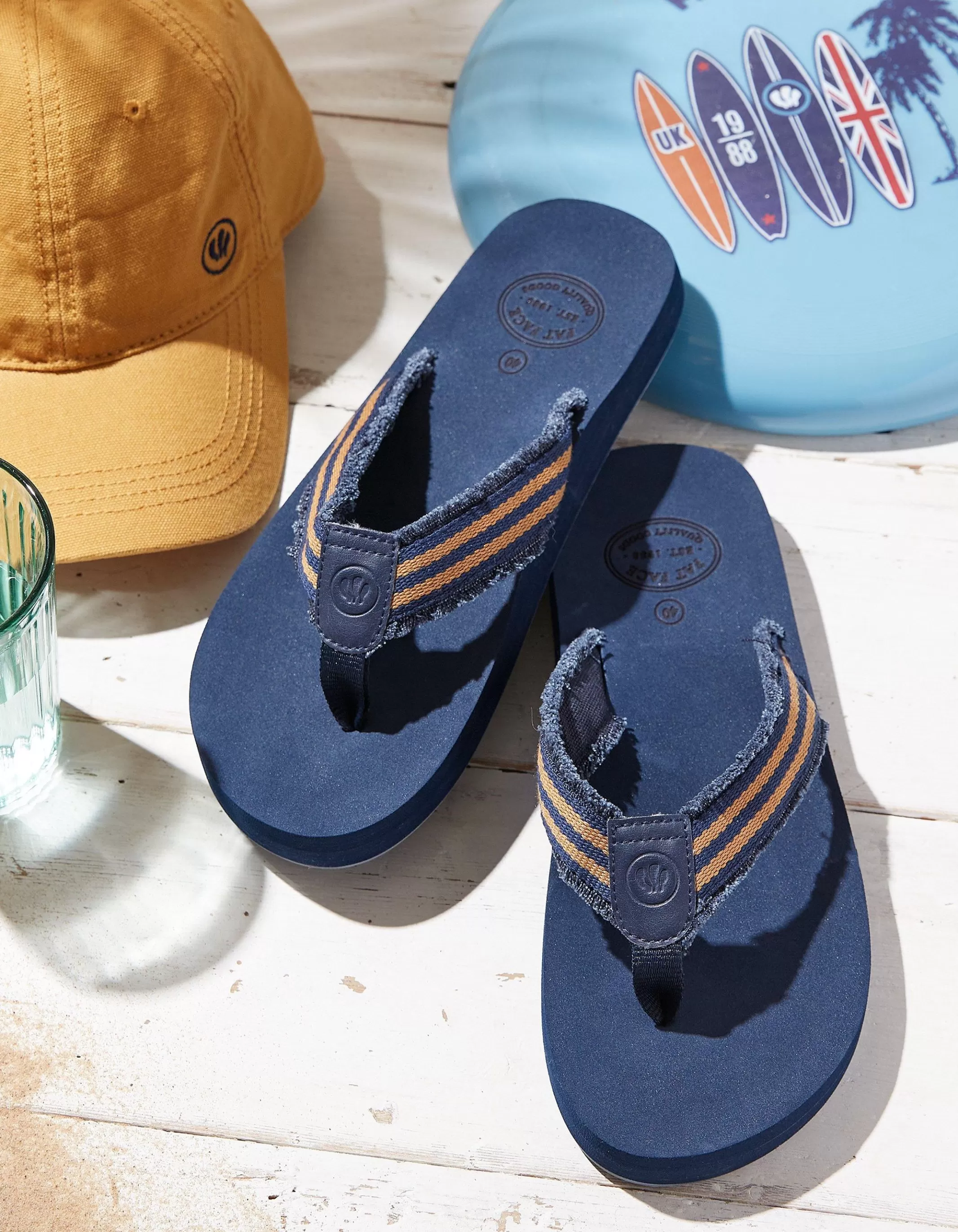 Shop FatFace Harris Flip Flop Navy