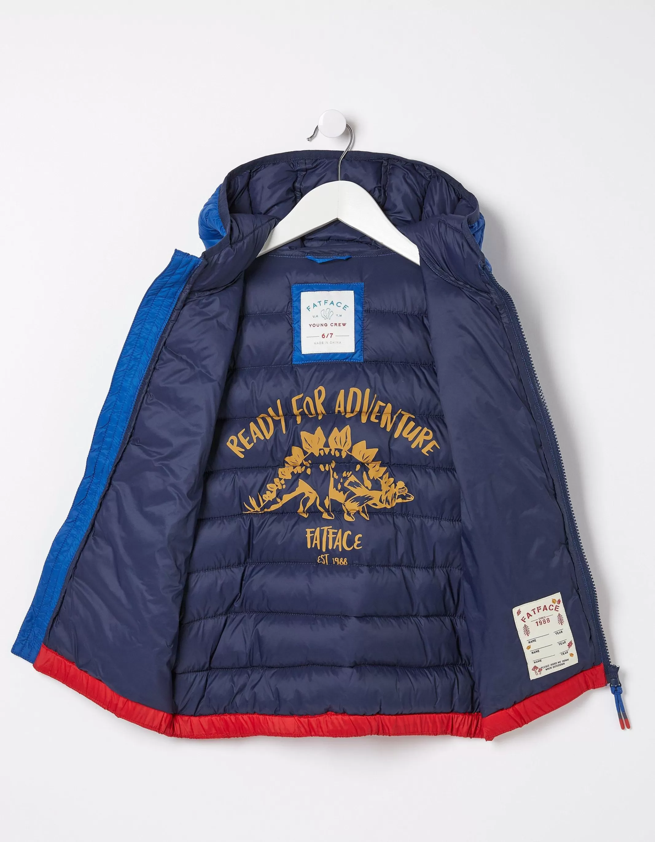 Flash Sale FatFace Harry Colour Block Padded Jacket Cobalt Blue