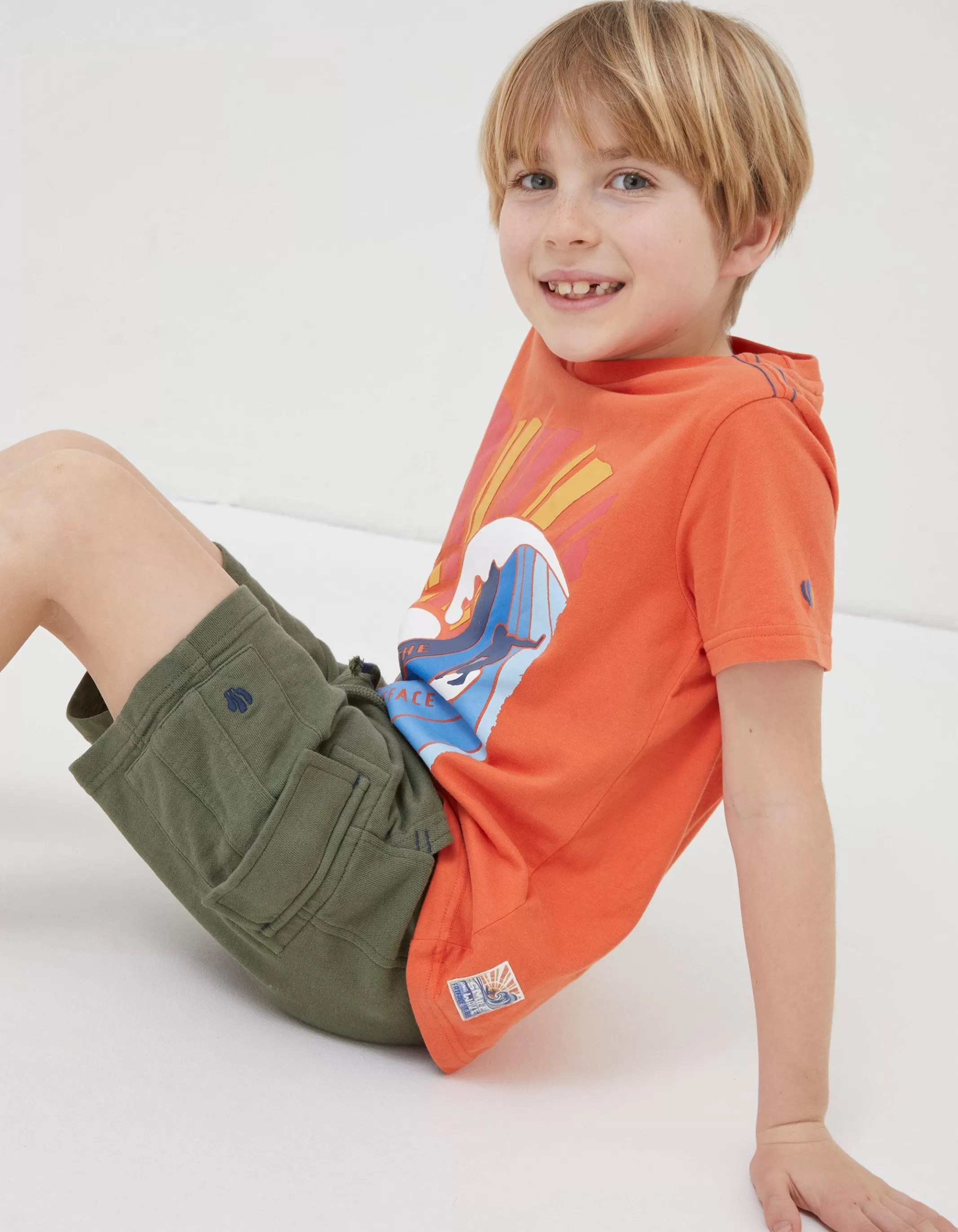 Hot FatFace Hatfield Cargo Sweat Shorts Khaki Green
