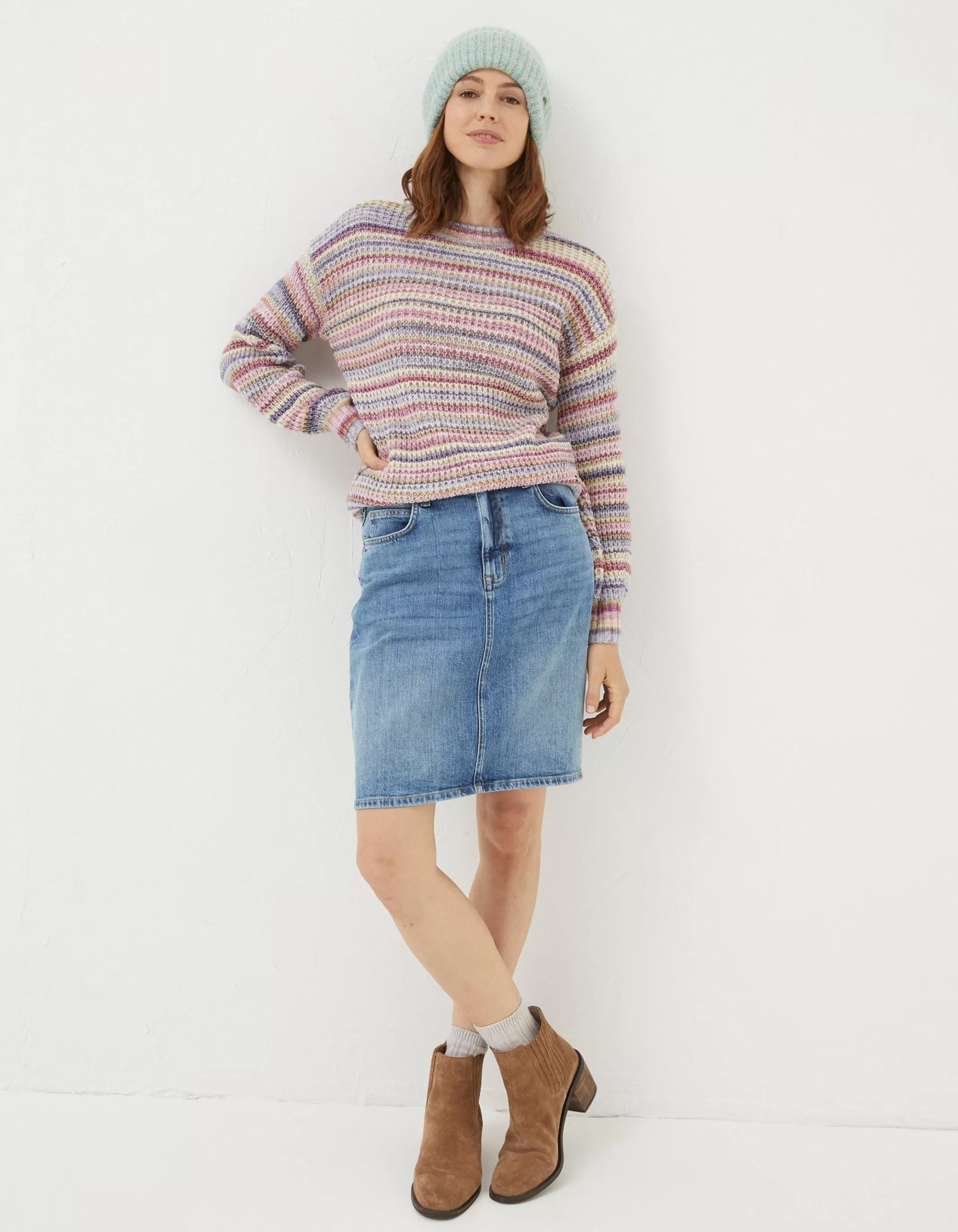 Store FatFace Hattie Denim Skirt Washed Blue