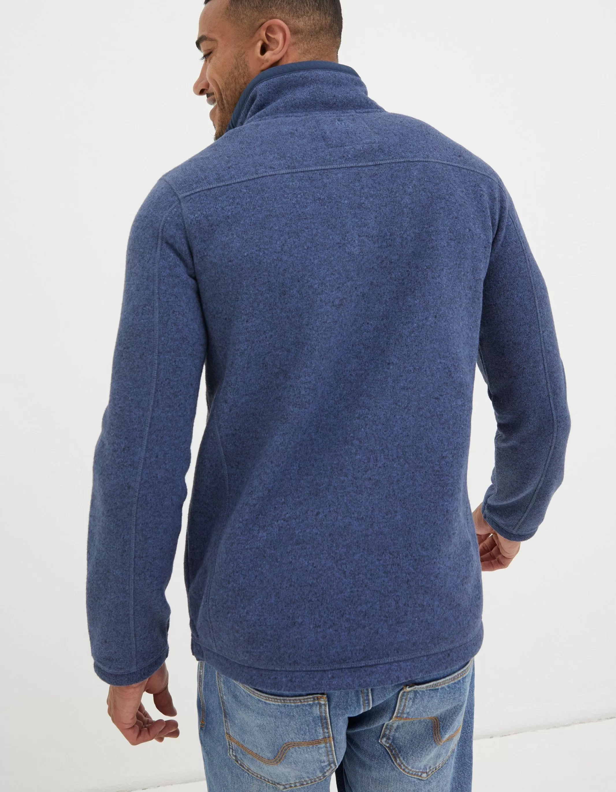 Flash Sale FatFace Haxby Fleece Half Neck Sweatshirt Navy Marl