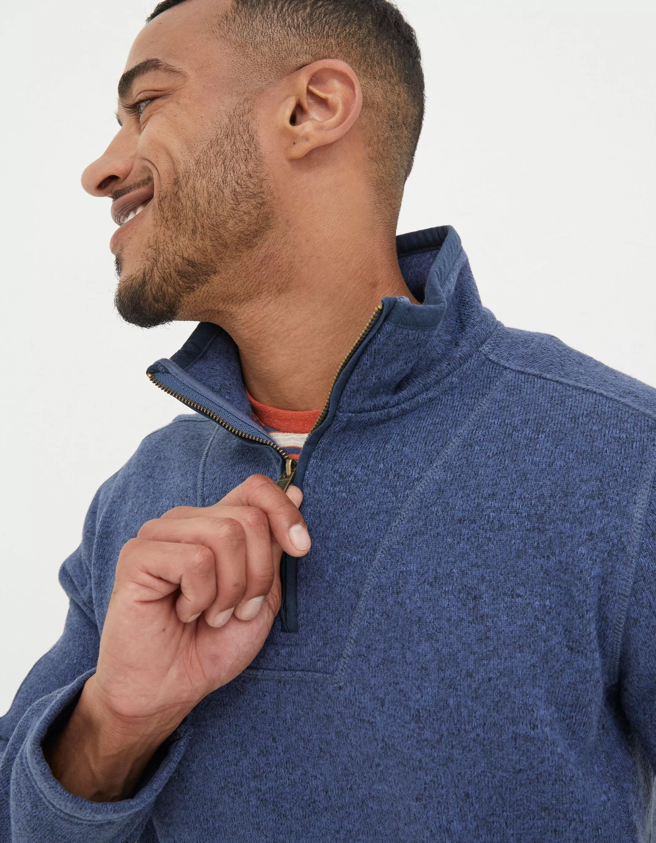 Flash Sale FatFace Haxby Fleece Half Neck Sweatshirt Navy Marl