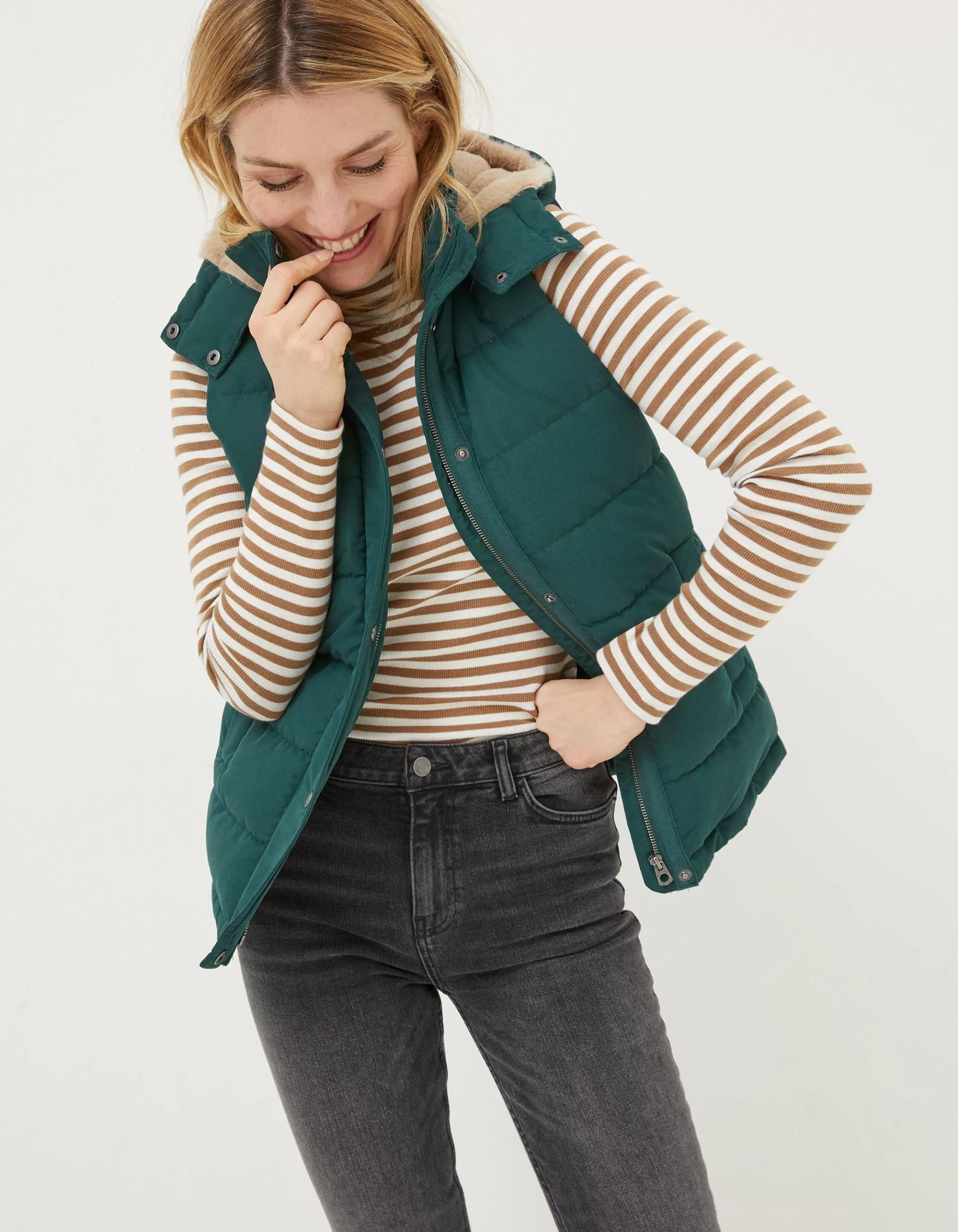 Flash Sale FatFace Hayley Gilet Dark Teal