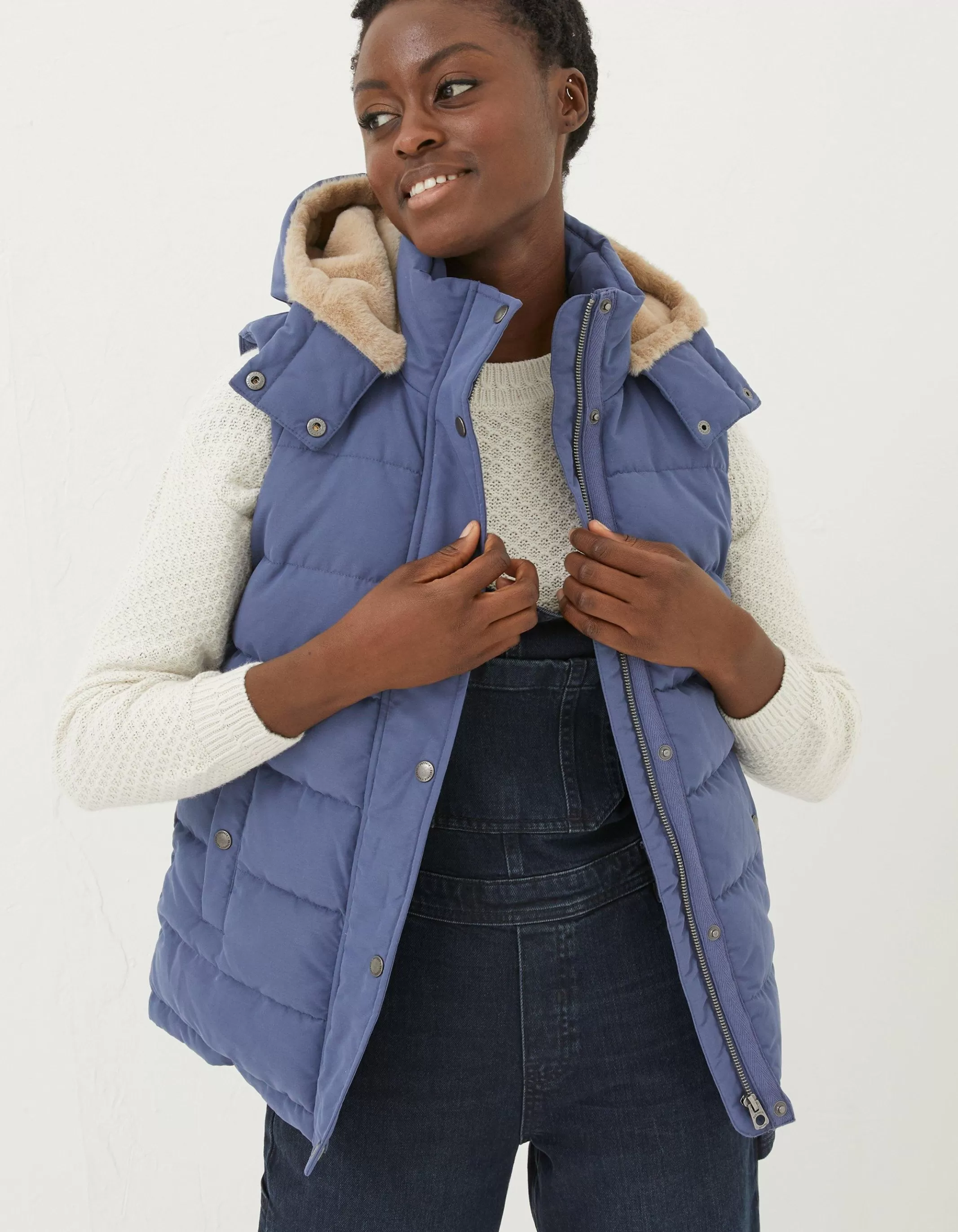 Best Sale FatFace Hayley Gilet Washed Blue