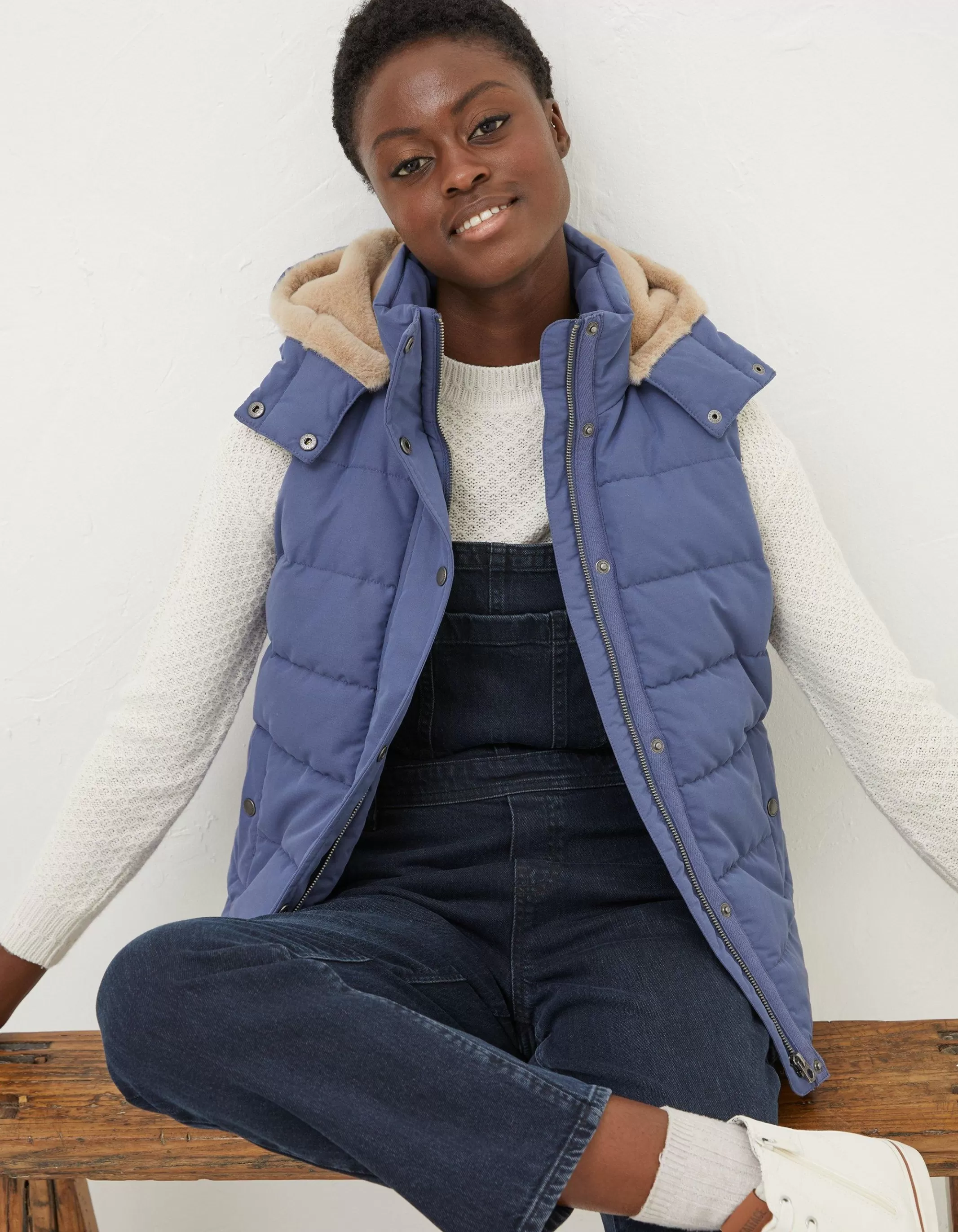 Best Sale FatFace Hayley Gilet Washed Blue