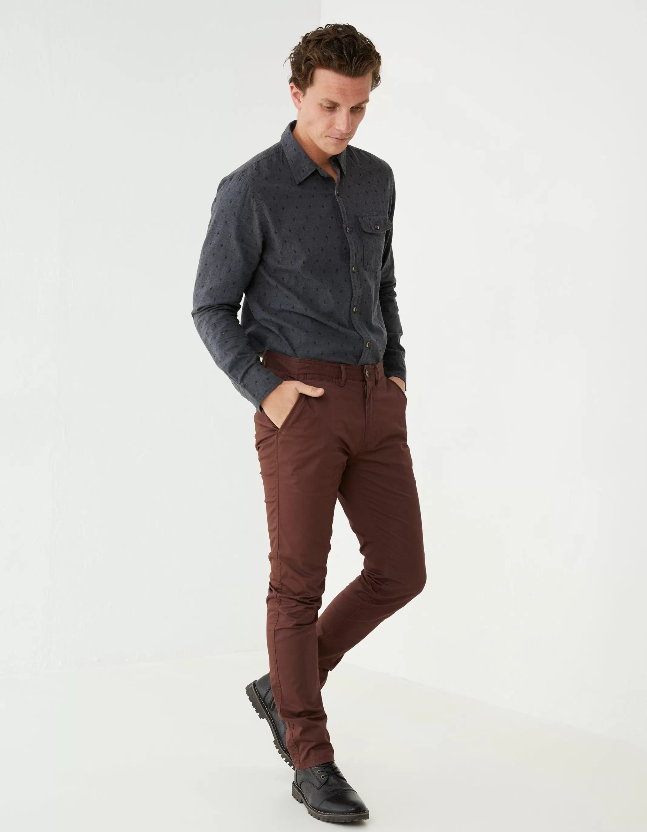 Best Sale FatFace Heyshott Slim Stretch Chino Dark Brown