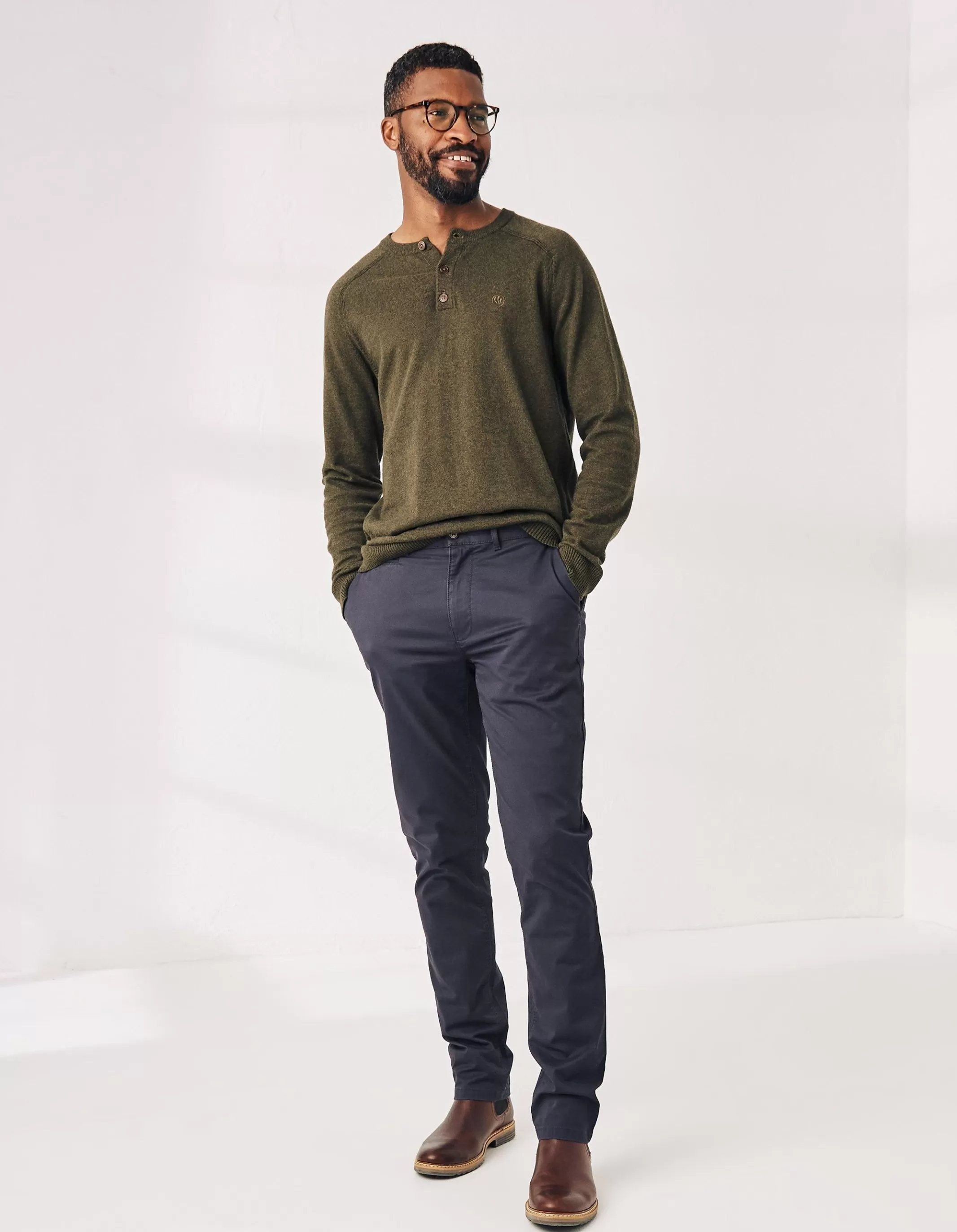 Outlet FatFace Heyshott Slim Stretch Chinos Navy