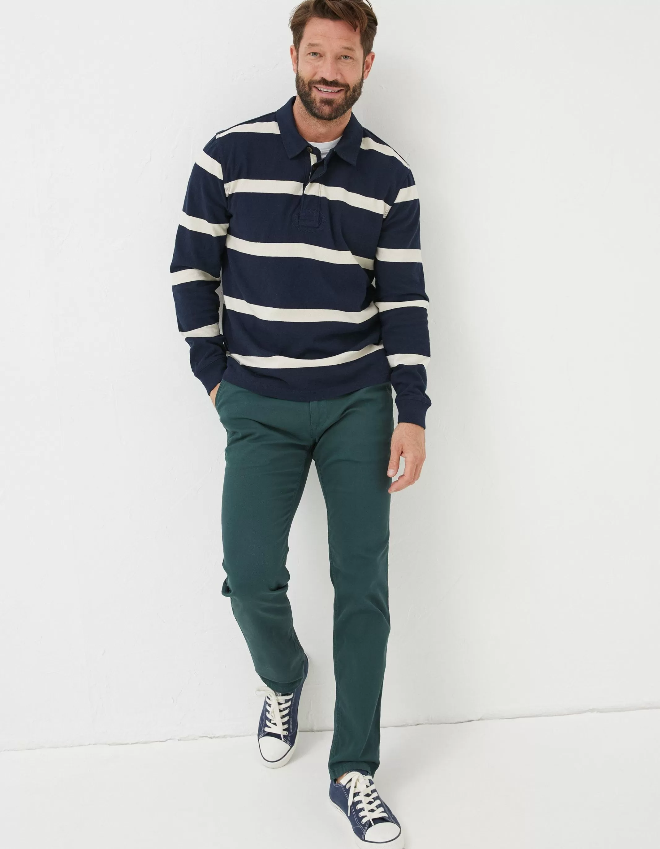 Cheap FatFace Heyshott Slim Textured Chinos Dark Teal