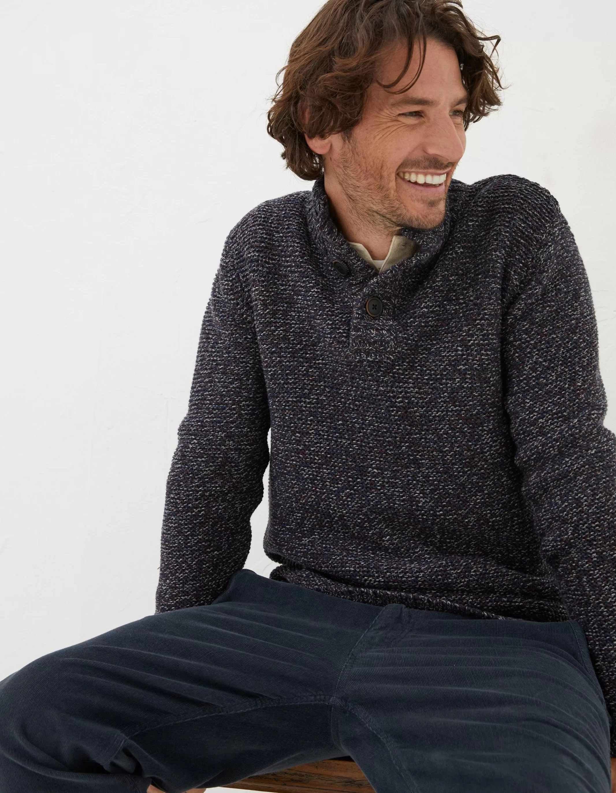Outlet FatFace Hove Half Neck Jumper Plum