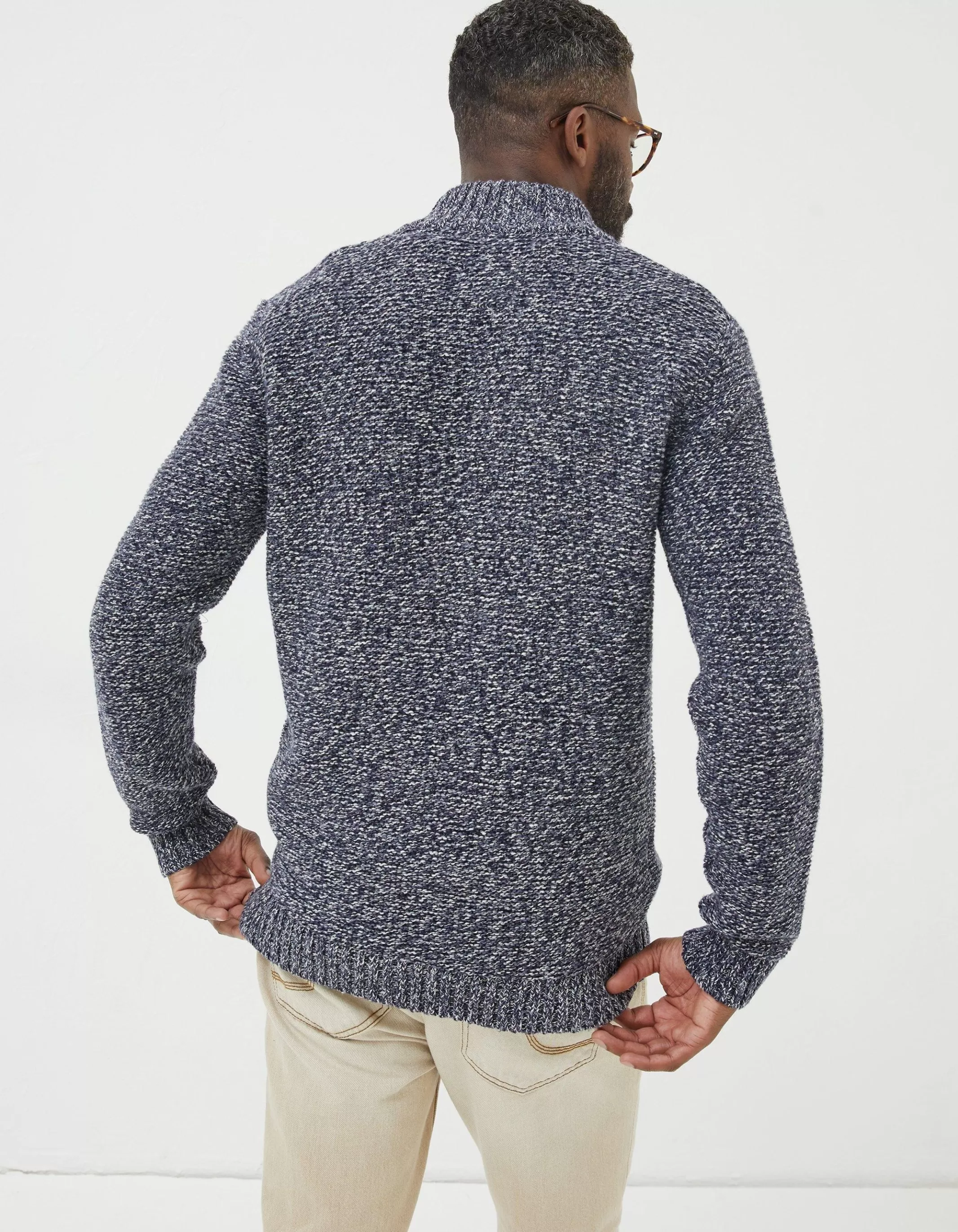 Store FatFace Hove Half Neck Jumper Blue