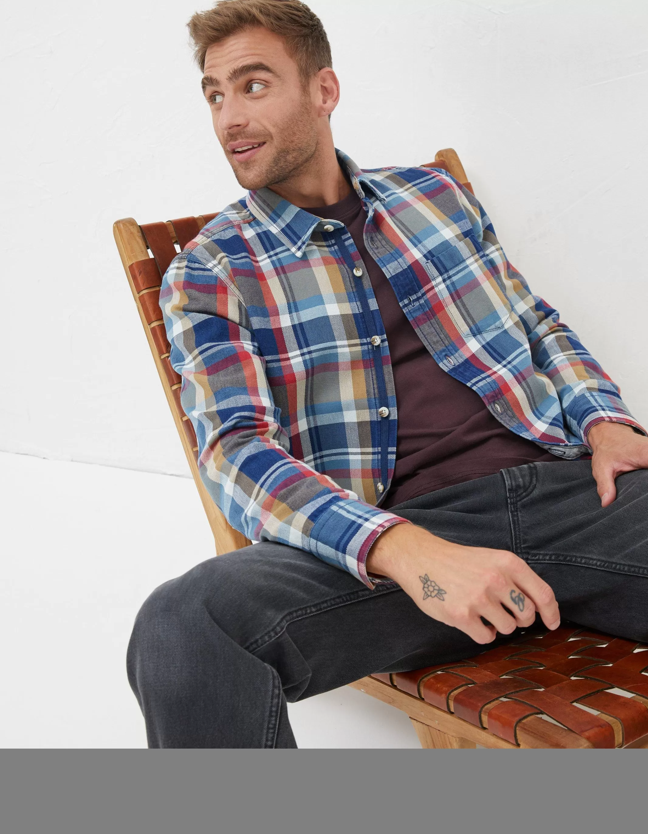 Shop FatFace Ilford Check Shirt Blue