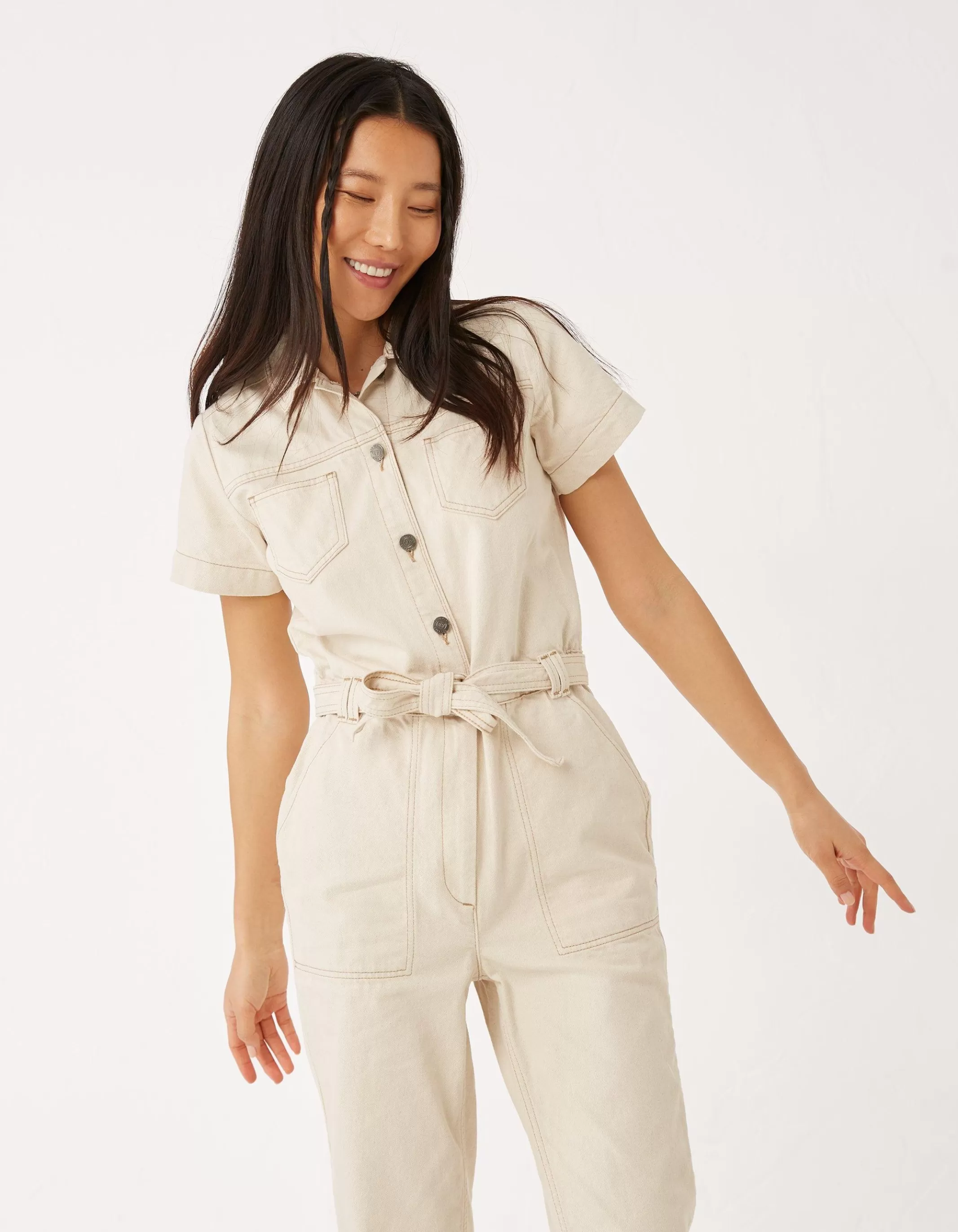 Outlet FatFace Imogen Boilersuit Ecru