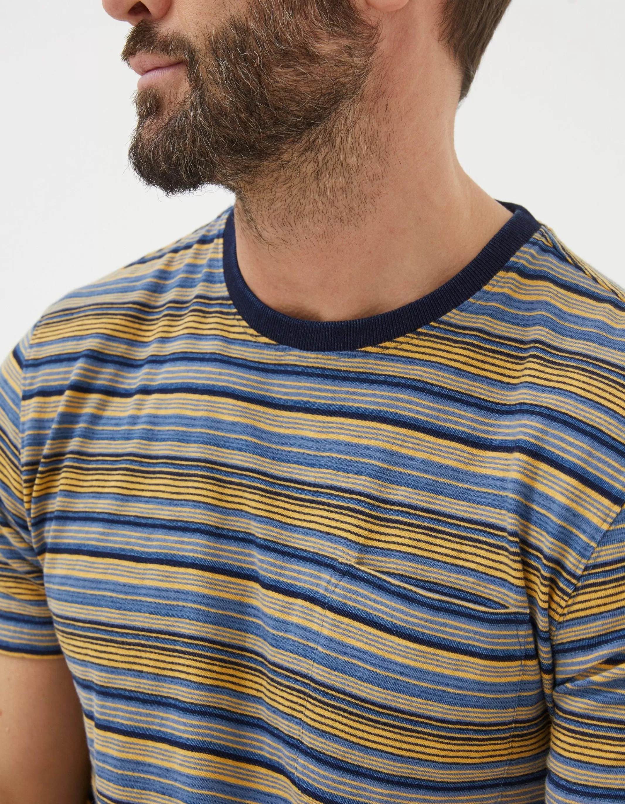 Outlet FatFace Indigo Multi Stripe T-Shirt Indigo Blue