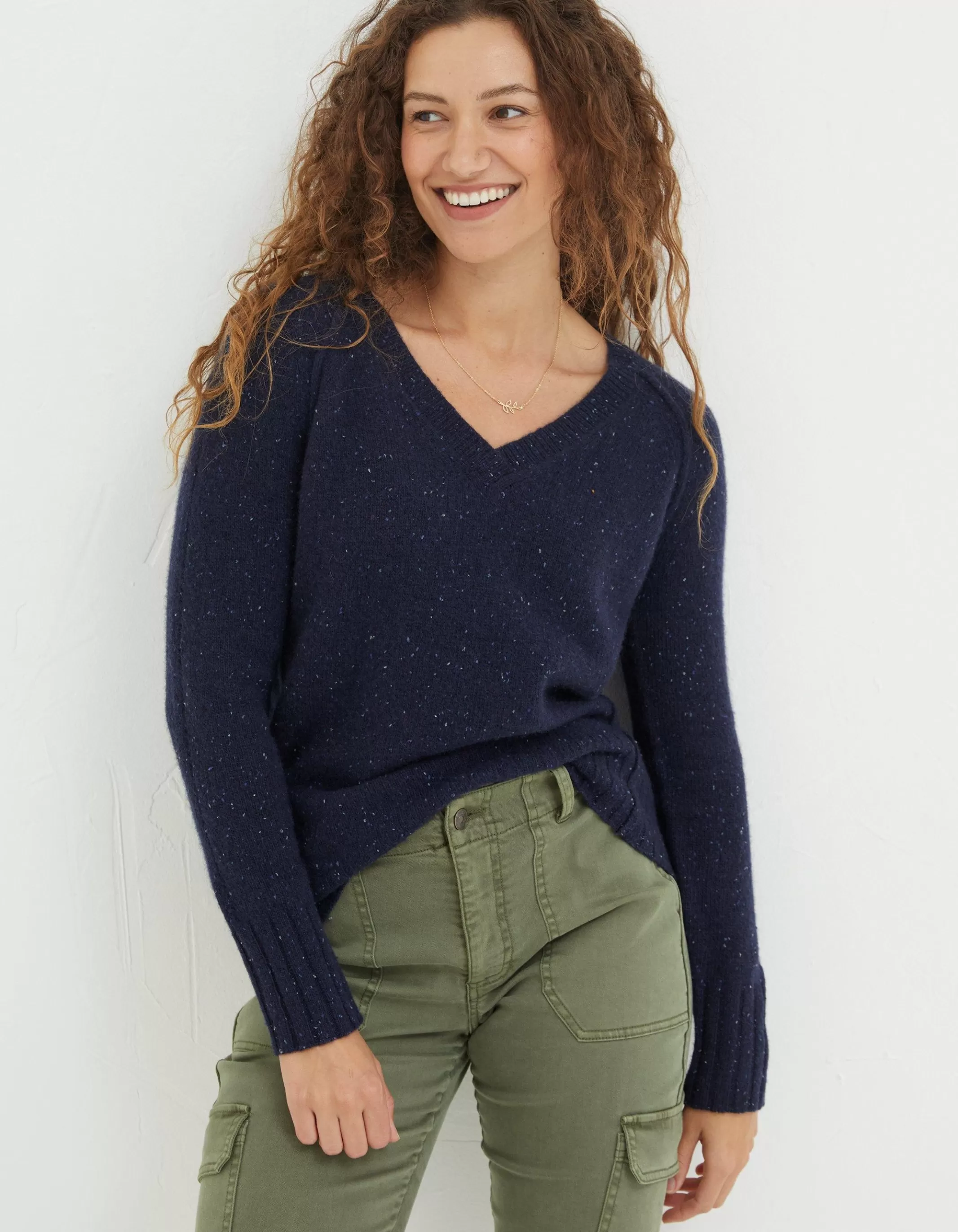 Fashion FatFace Iona Lambswool Jumper Navy