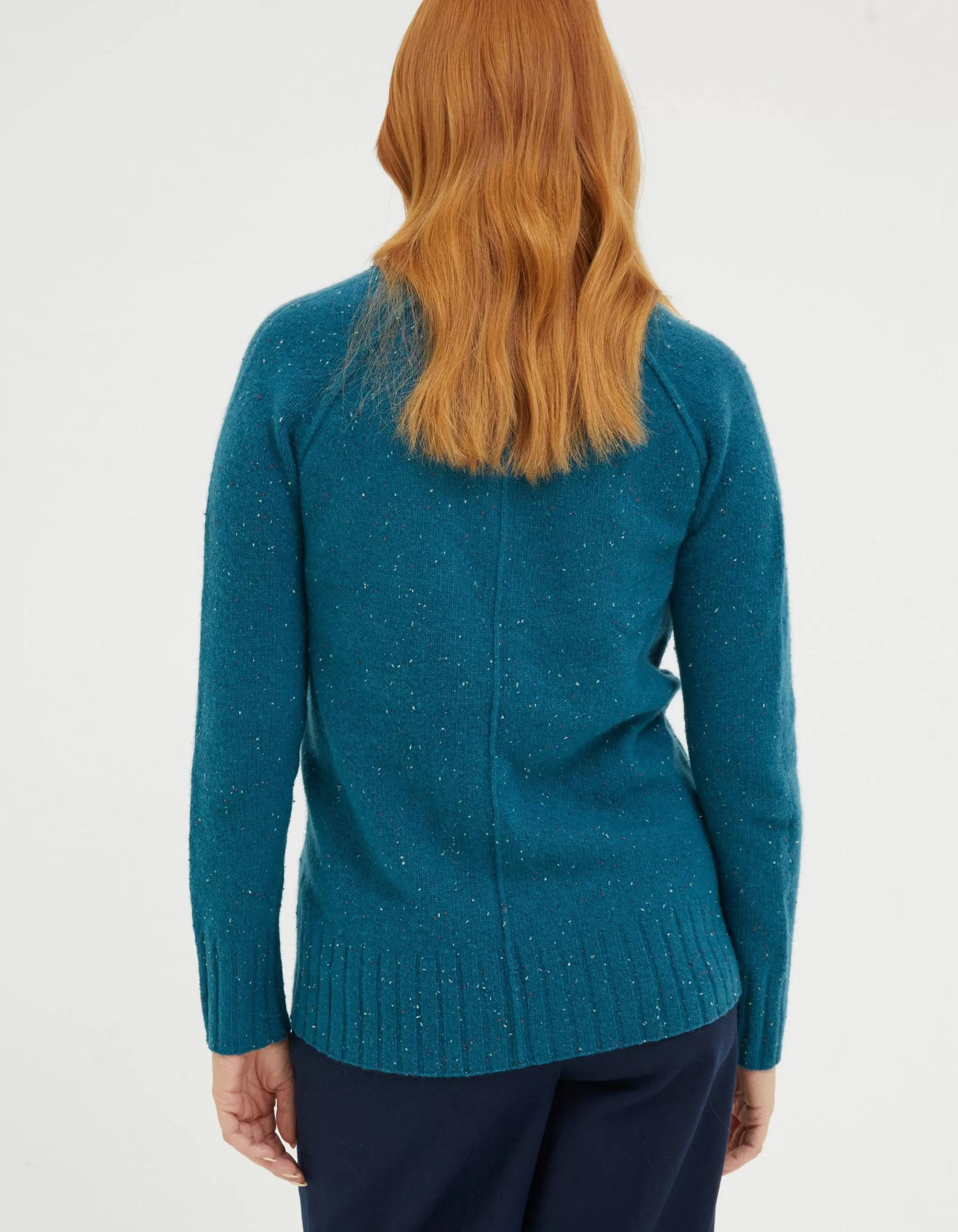 New FatFace Iona Lambswool Jumper Teal Blue