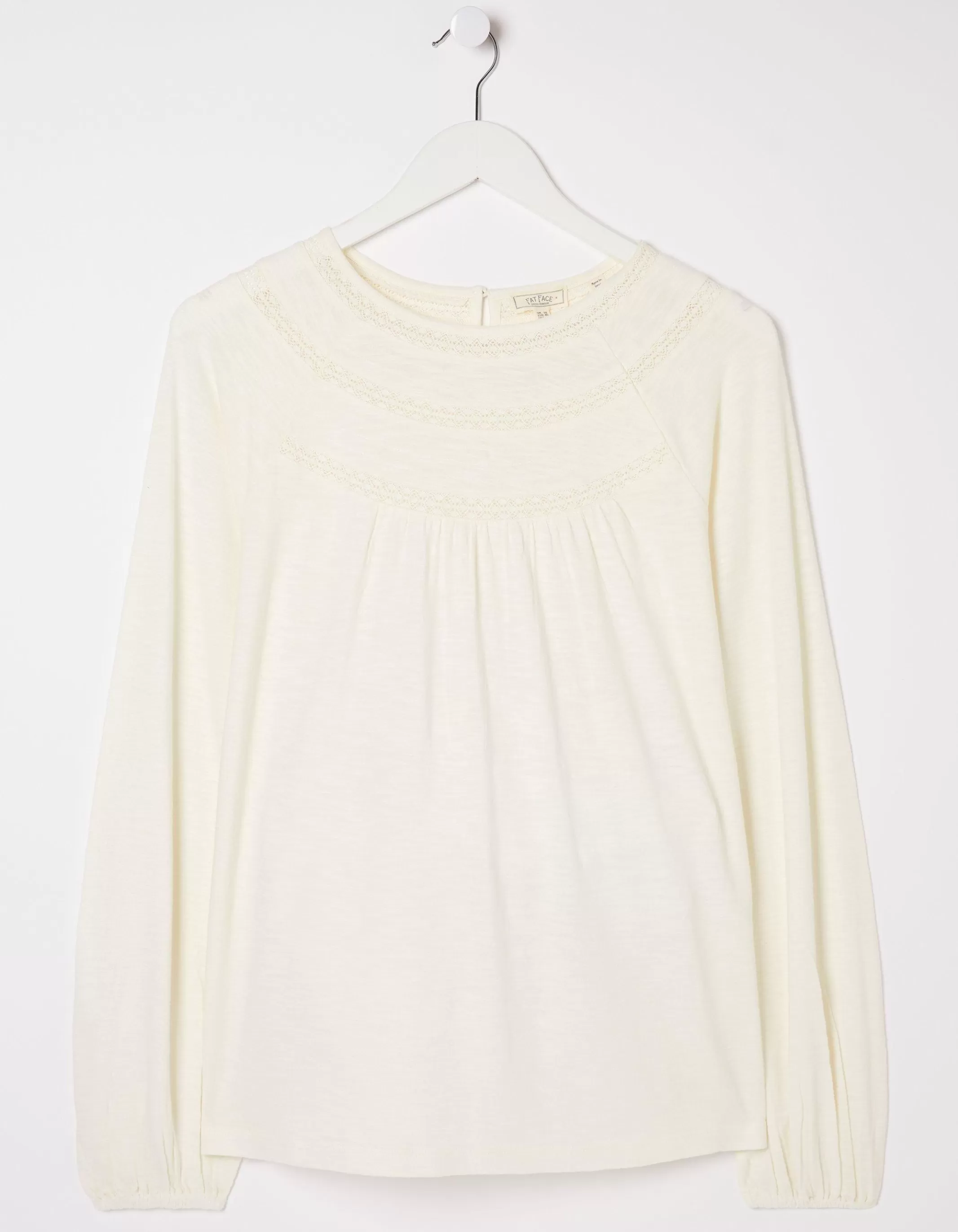 Clearance FatFace Isla Lace Top Ivory