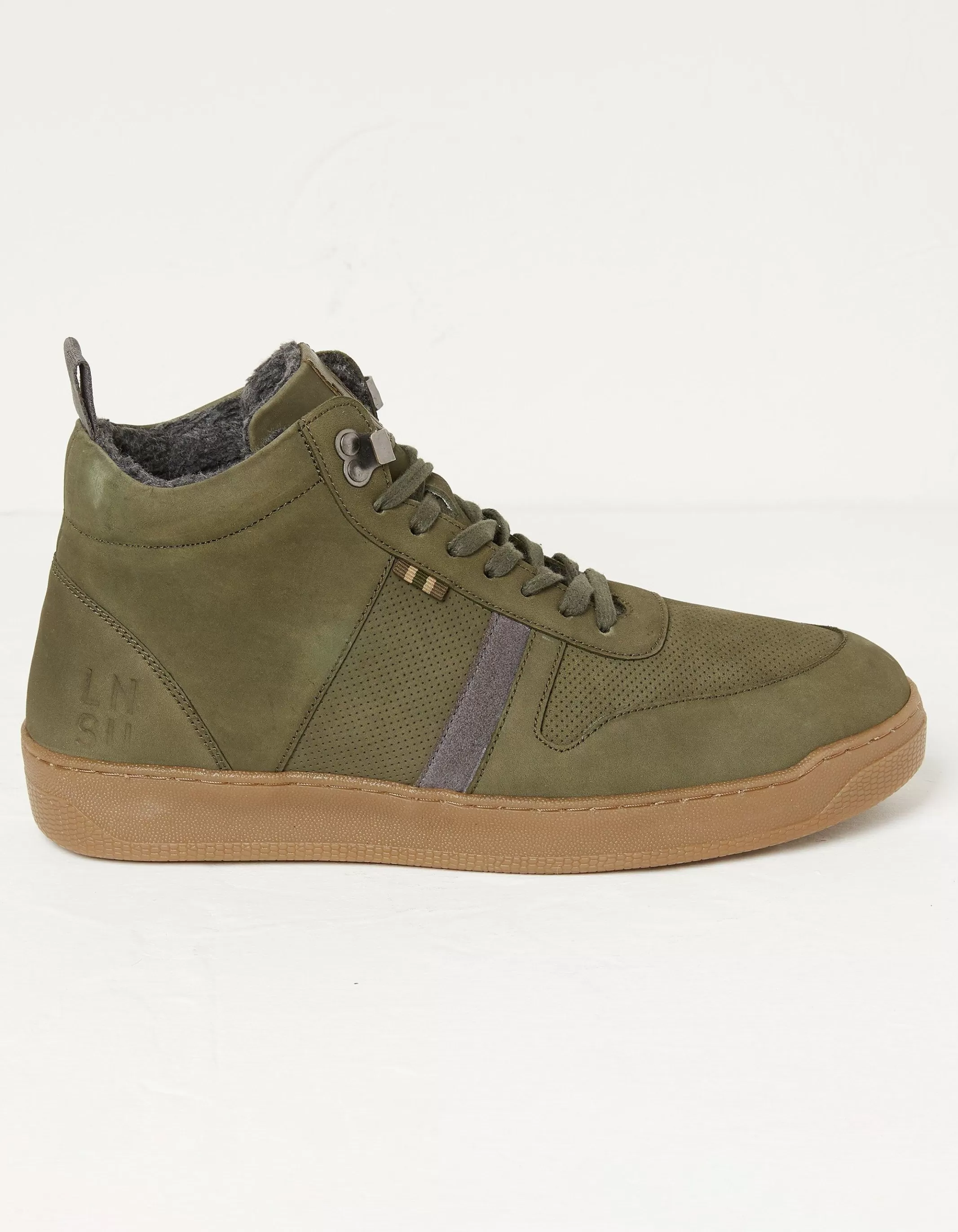 Best Sale FatFace Jacob High Top Trainer Khaki Green