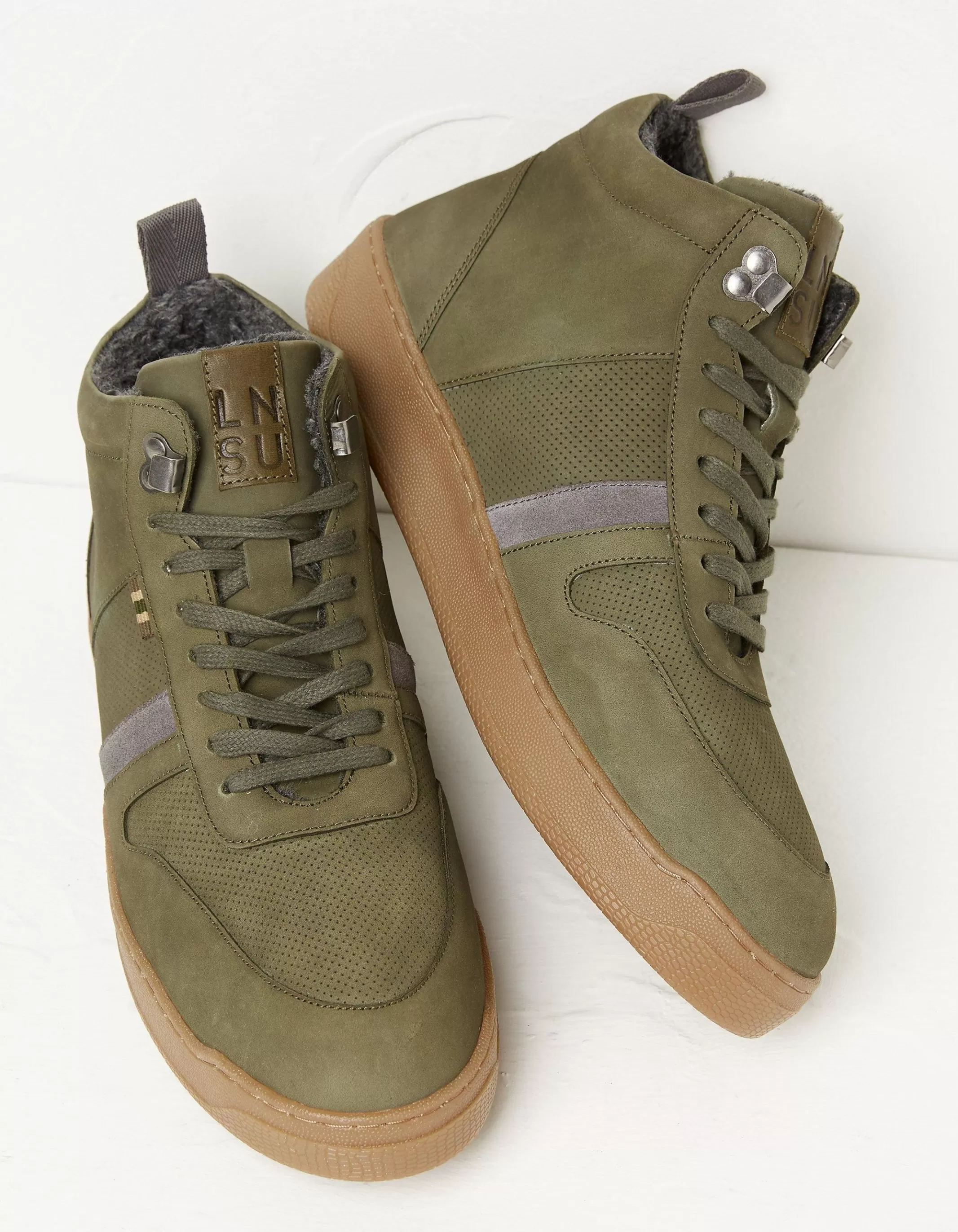 Best Sale FatFace Jacob High Top Trainer Khaki Green