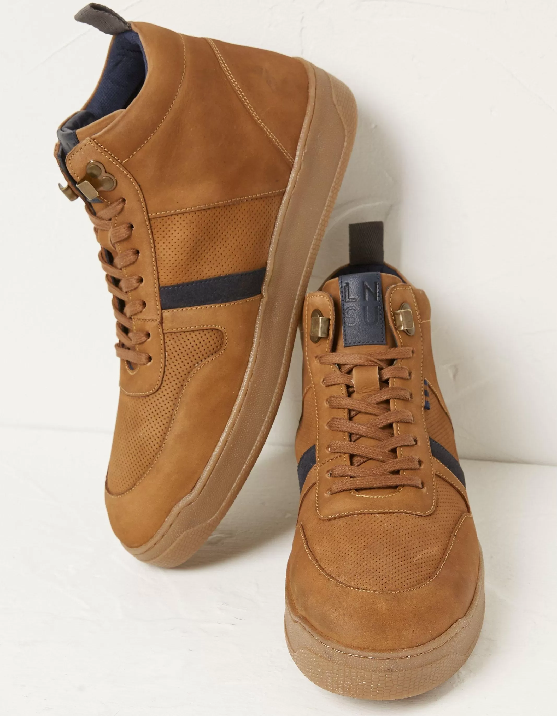 Cheap FatFace Jacob High Top Trainer Tan