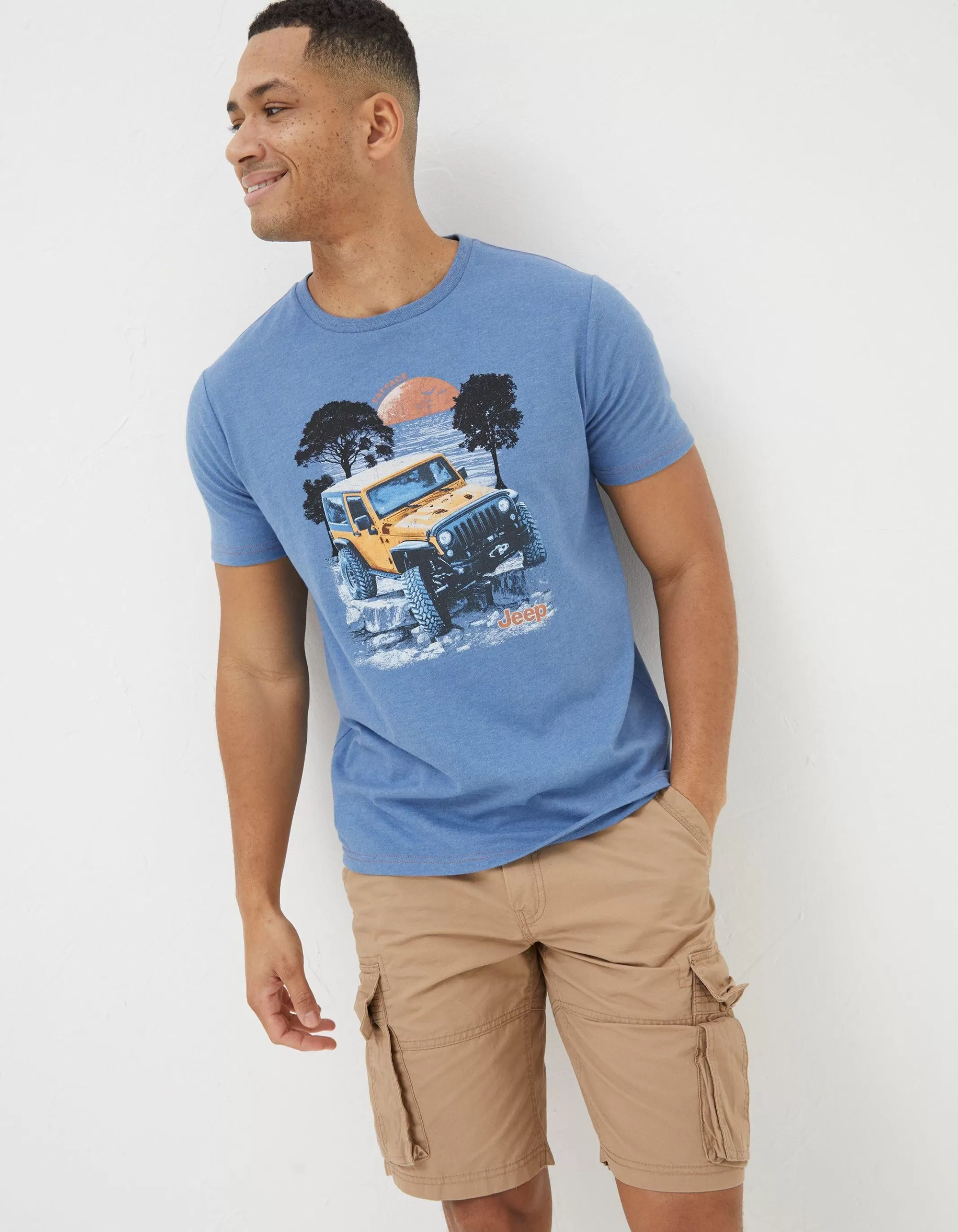 Store FatFace Jeep Scene T-Shirt Blue