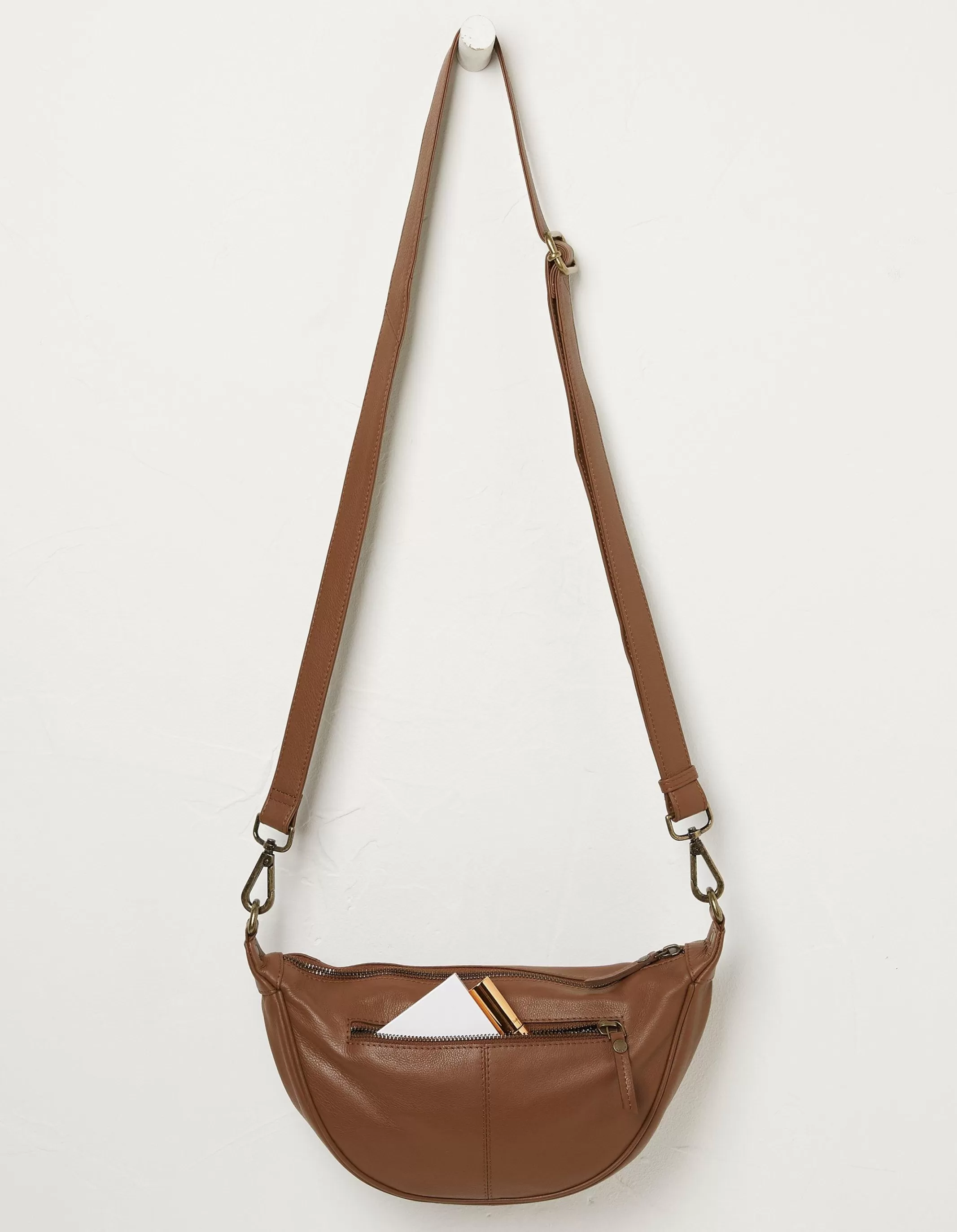 Sale FatFace Jovie Half Moon Sling Bag Tan