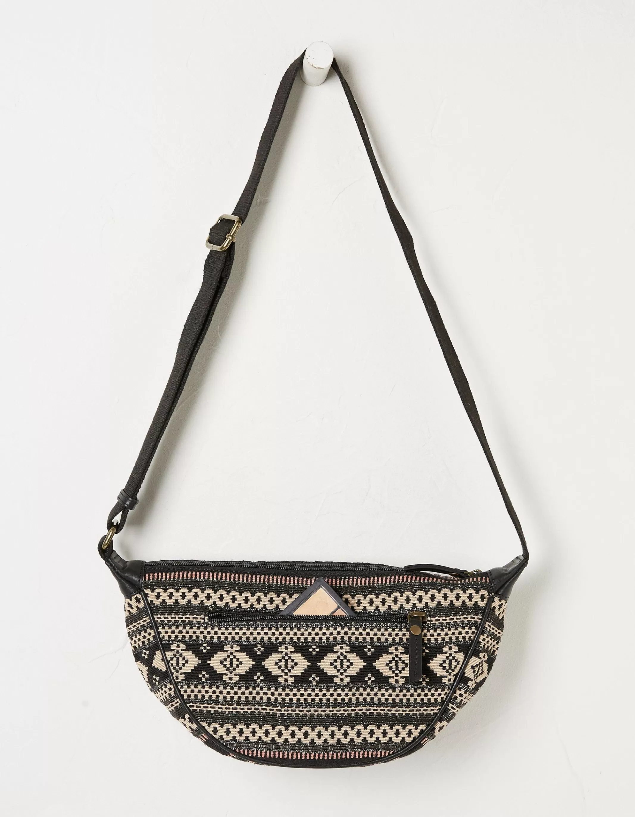 New FatFace Jovie Sling Woven Bag Black
