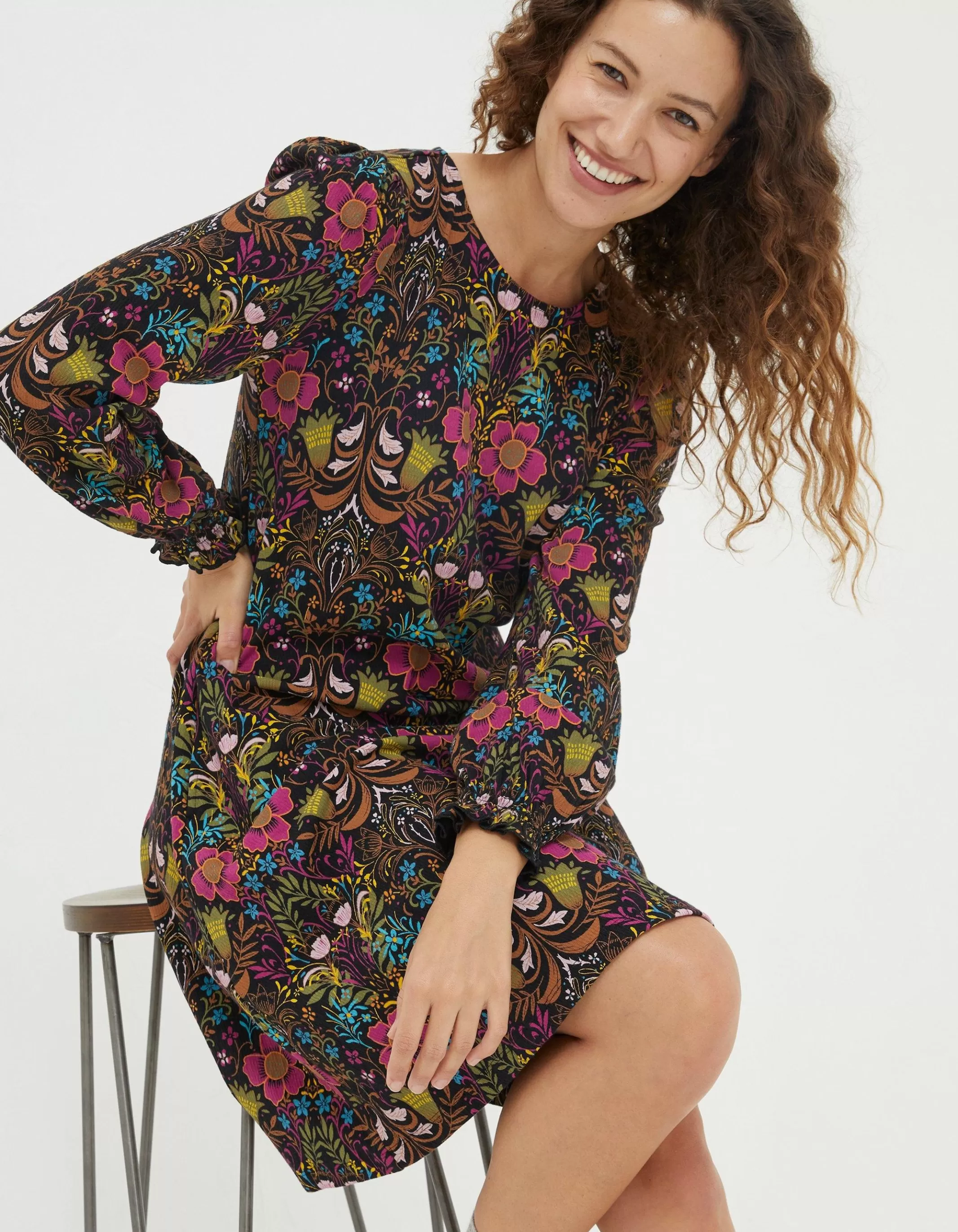 Discount FatFace Kareen Art Floral Dress Multi