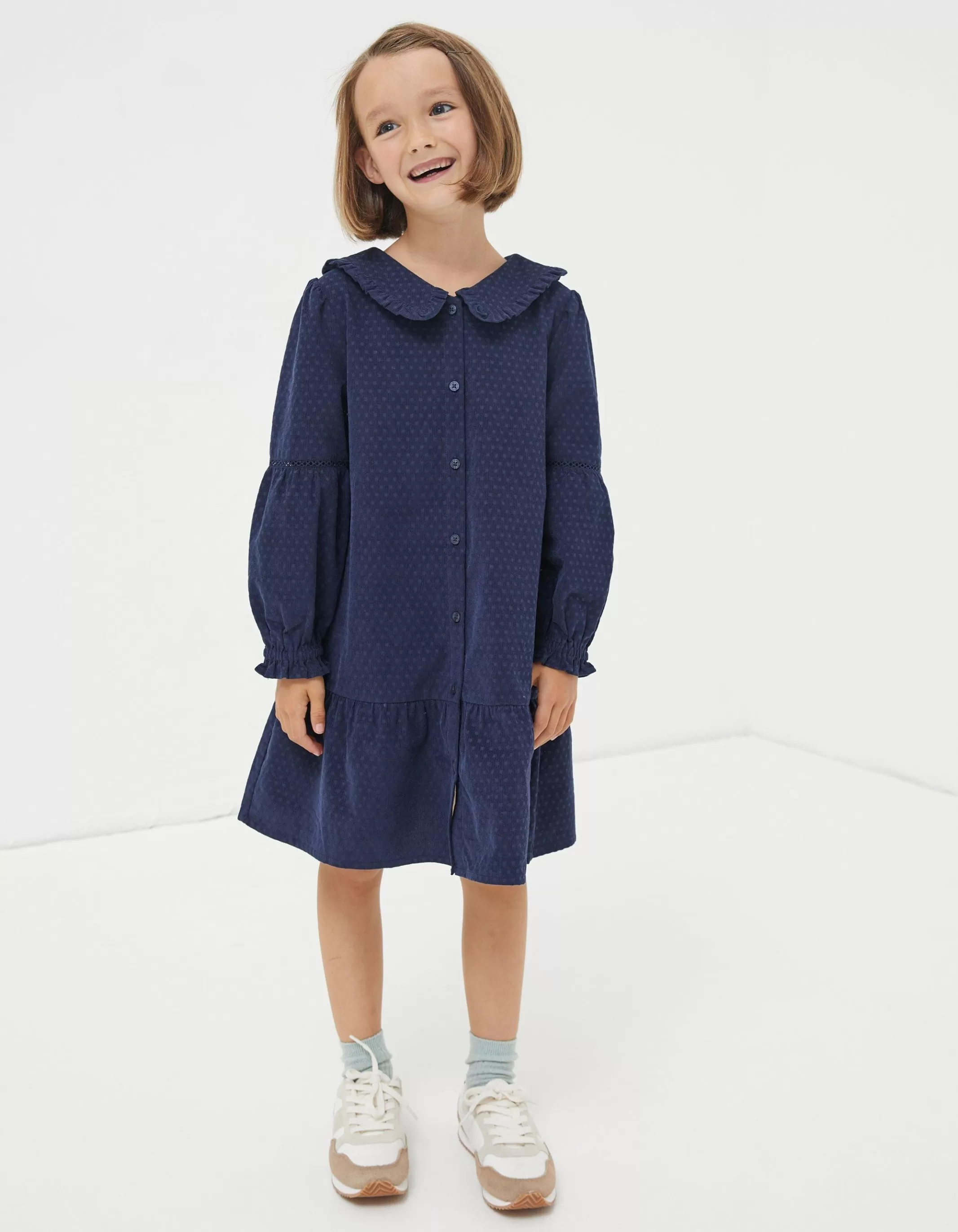 Cheap FatFace Katy Collared Cord Dress Navy