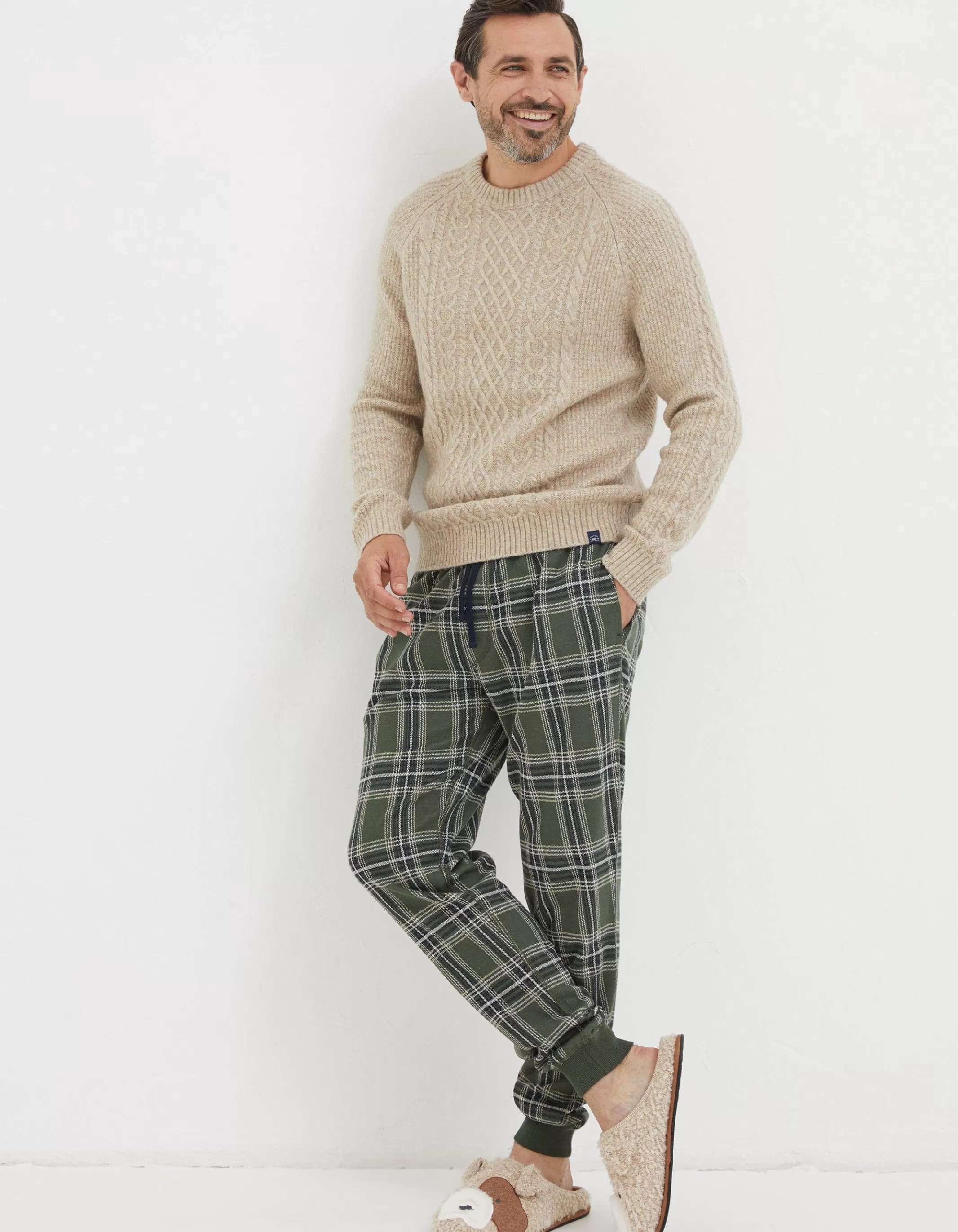 Online FatFace Kemble Cuffed Pyjama Bottoms Green