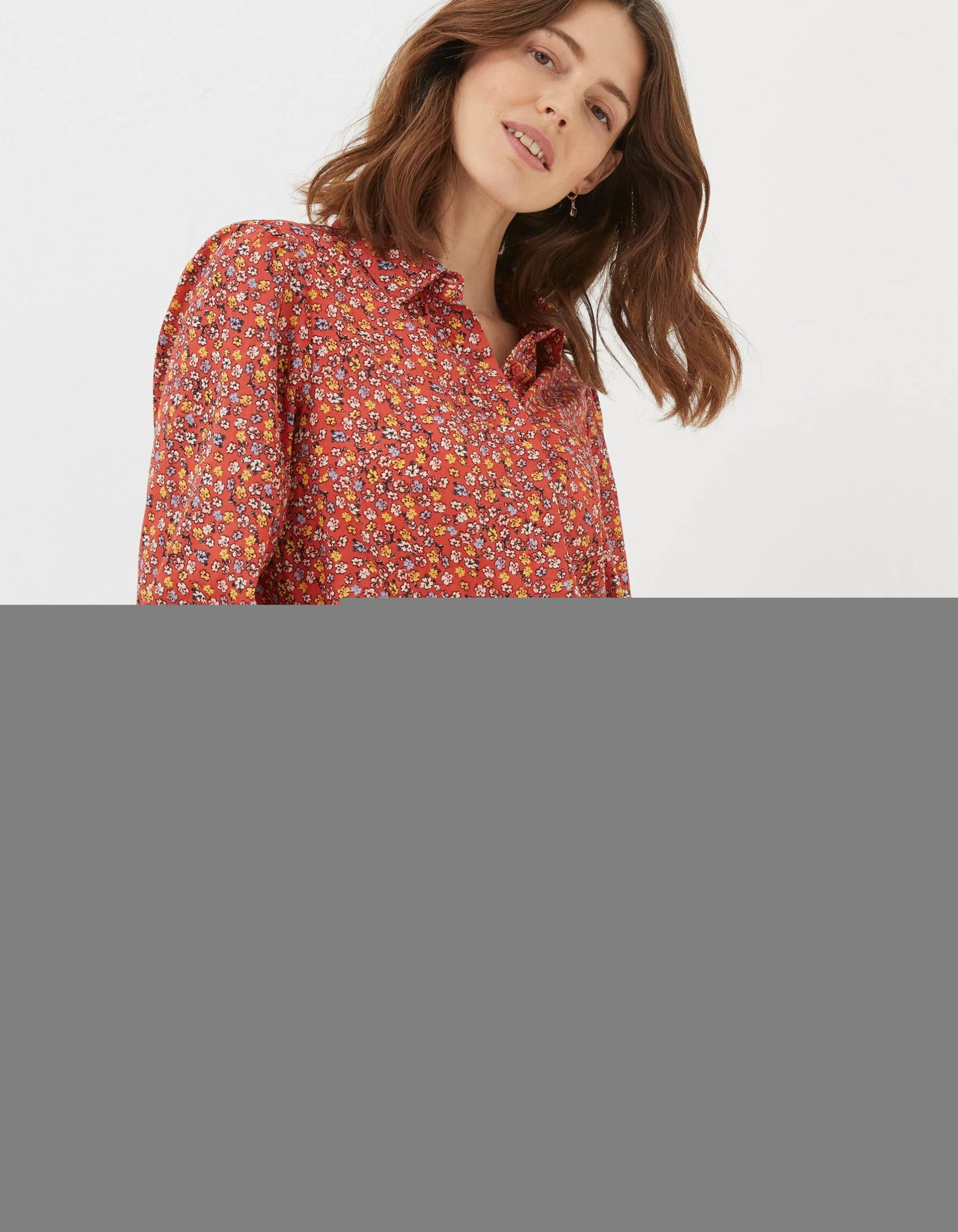 Flash Sale FatFace Kerry Gradient Floral Shirt Vintage Red