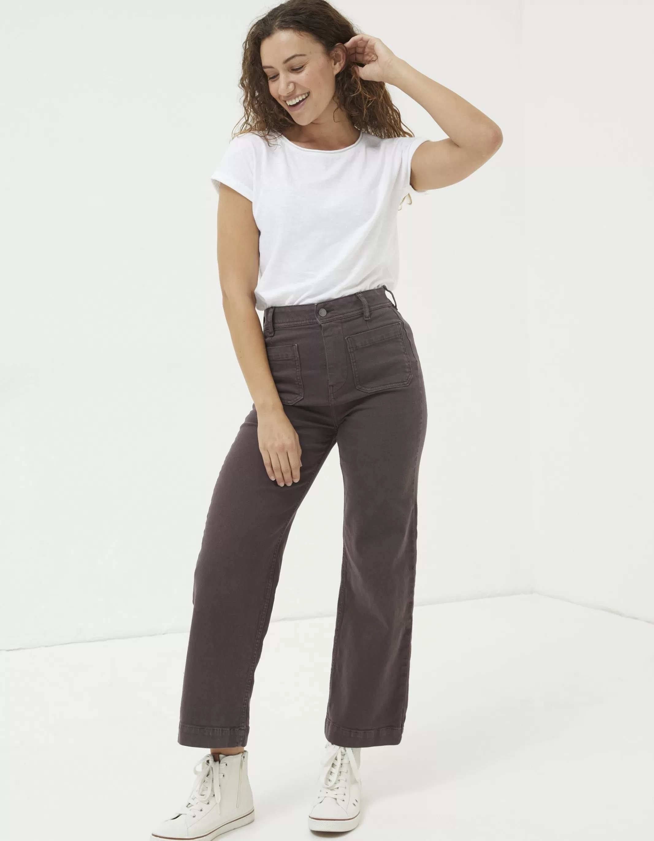 Discount FatFace Keswick Wide Leg Jeans Purple