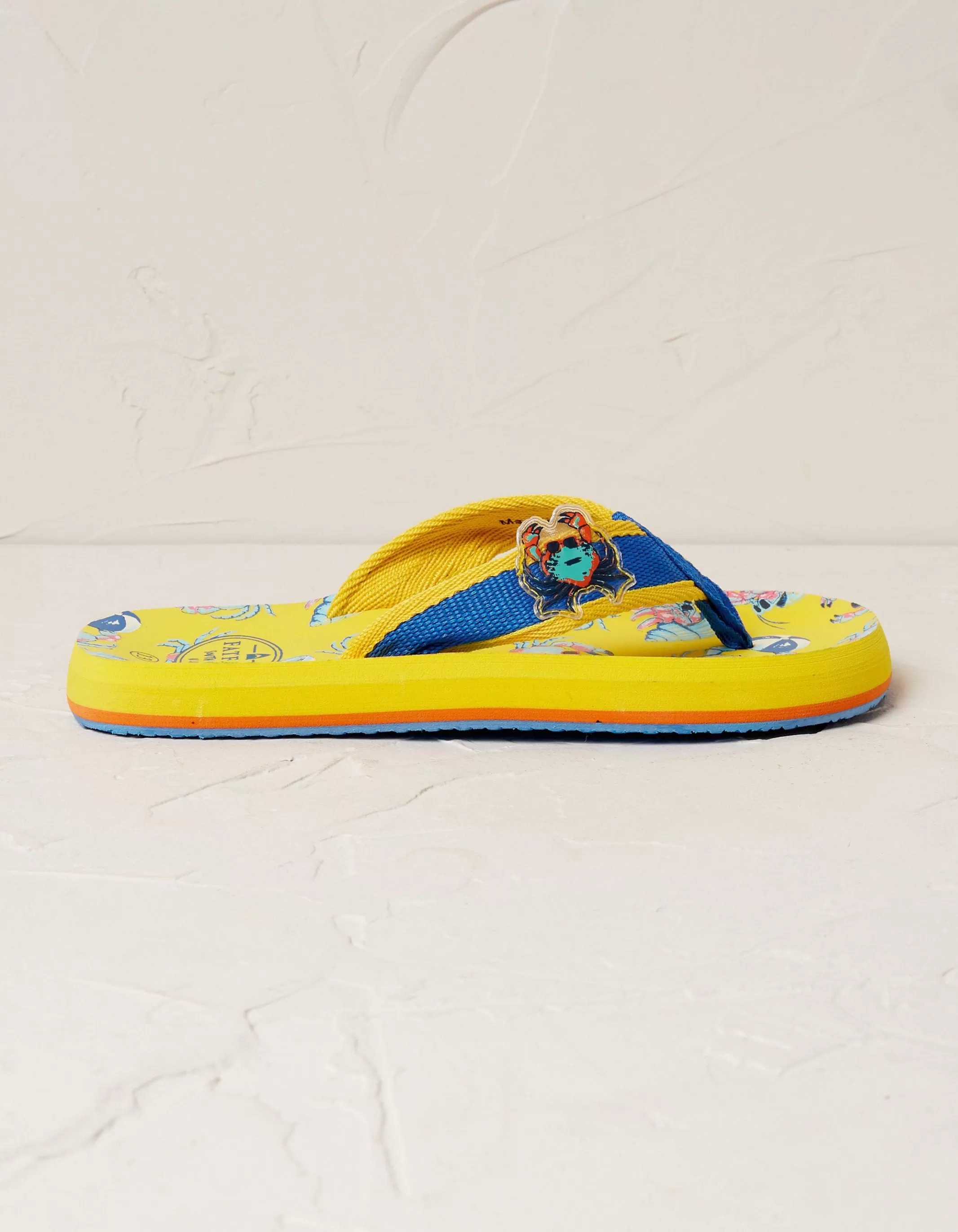 Flash Sale FatFace Kids Crab Flip Flops Yellow