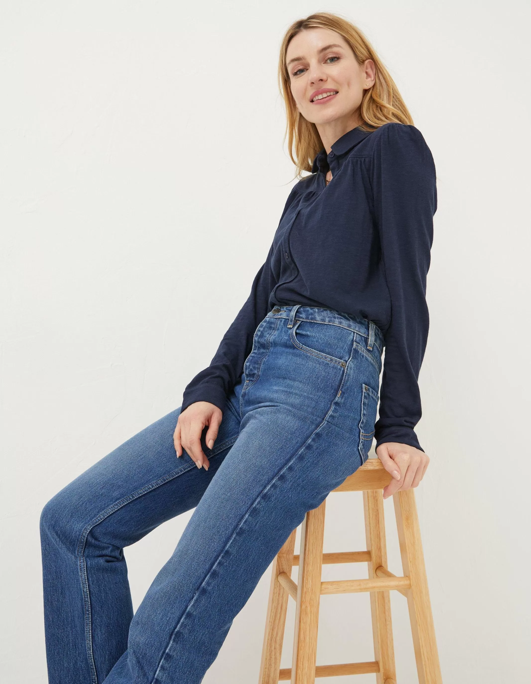 Store FatFace Kim Jersey Shirt Navy