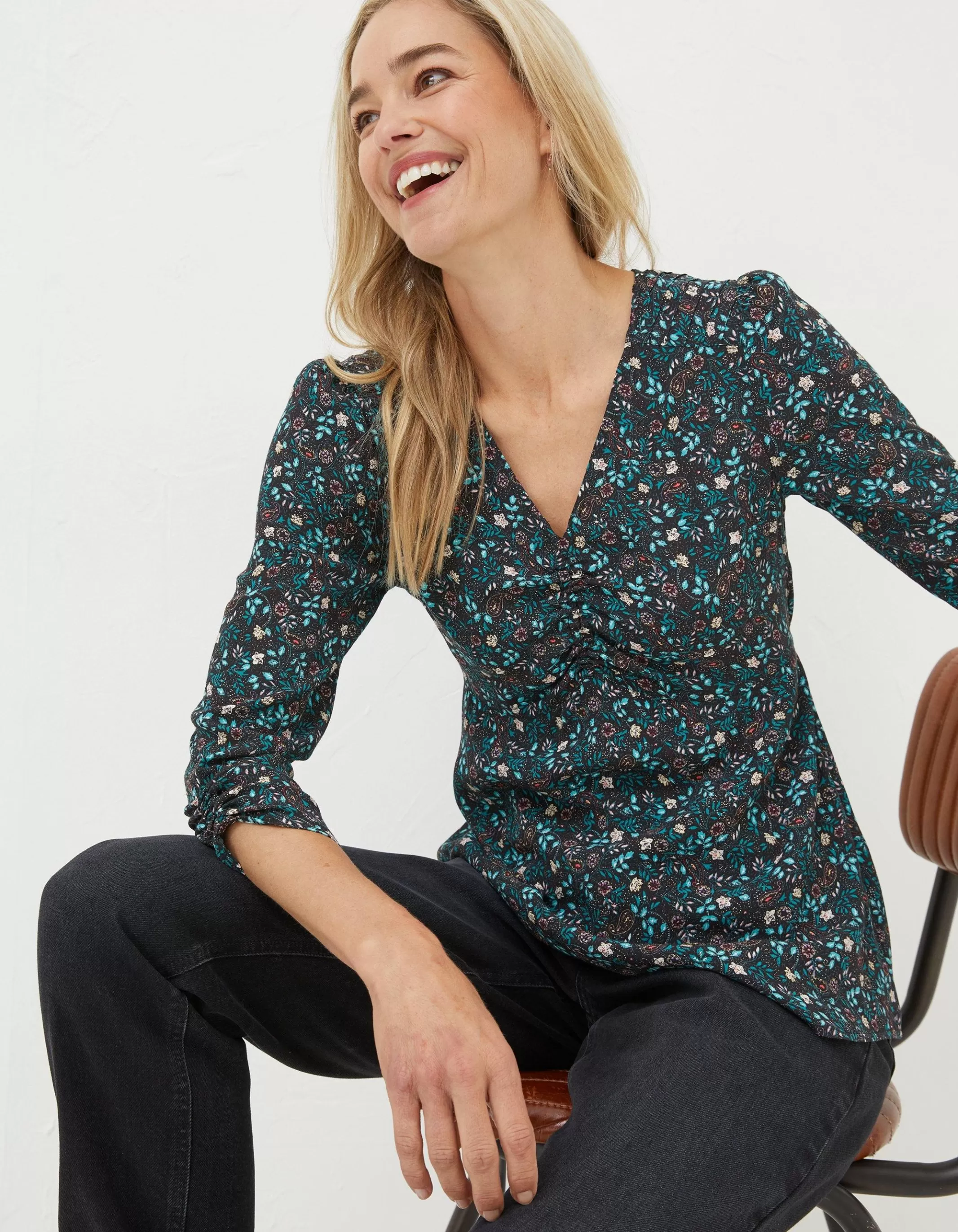 Flash Sale FatFace Kinsey Evergreen Blouse Black