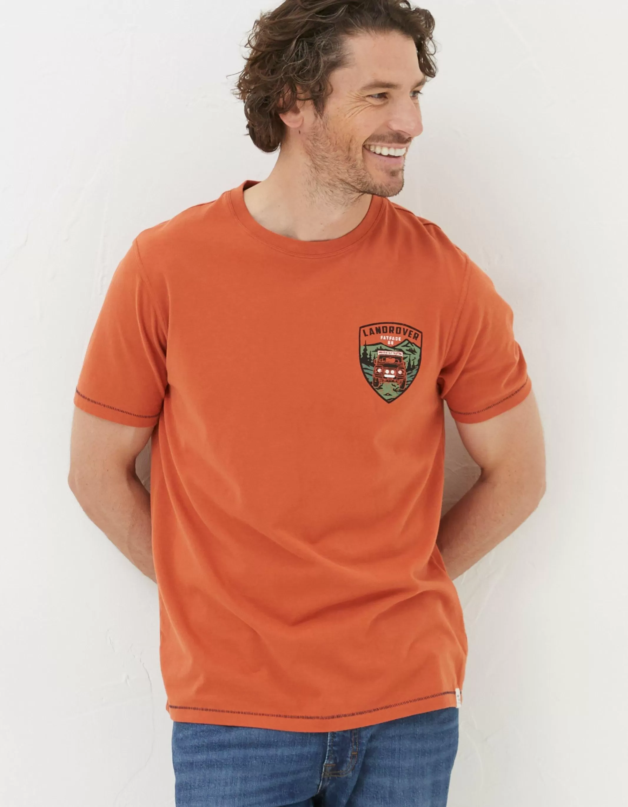 Store FatFace Land Rover Badge T-Shirt Dark Orange