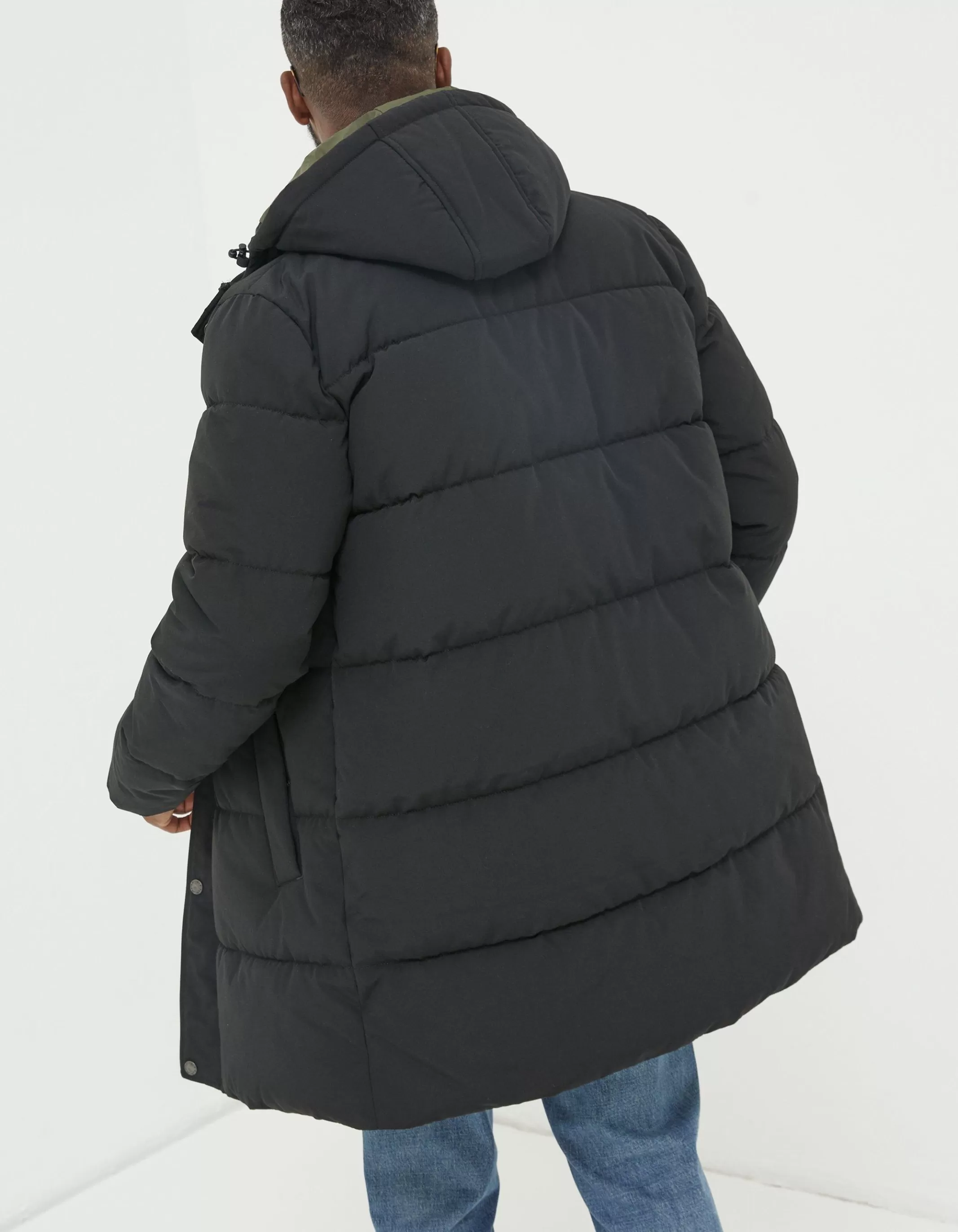 Shop FatFace Launton Longline Puffer Jacket Black