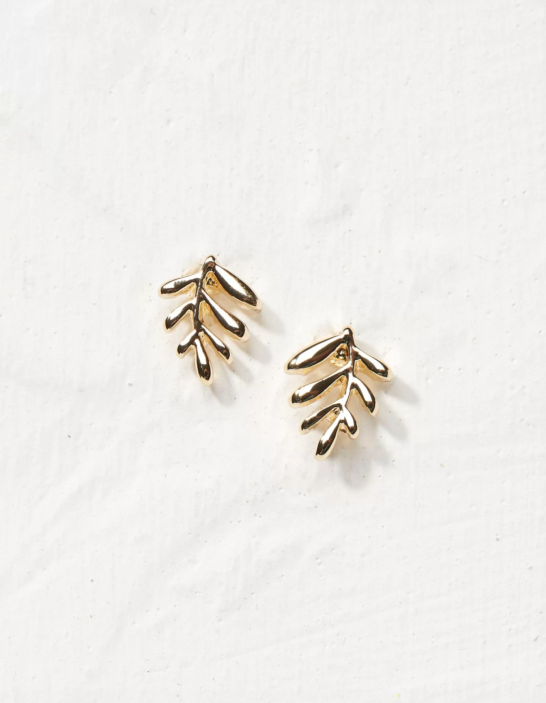 Fashion FatFace Leaf Stud Earrings Gold