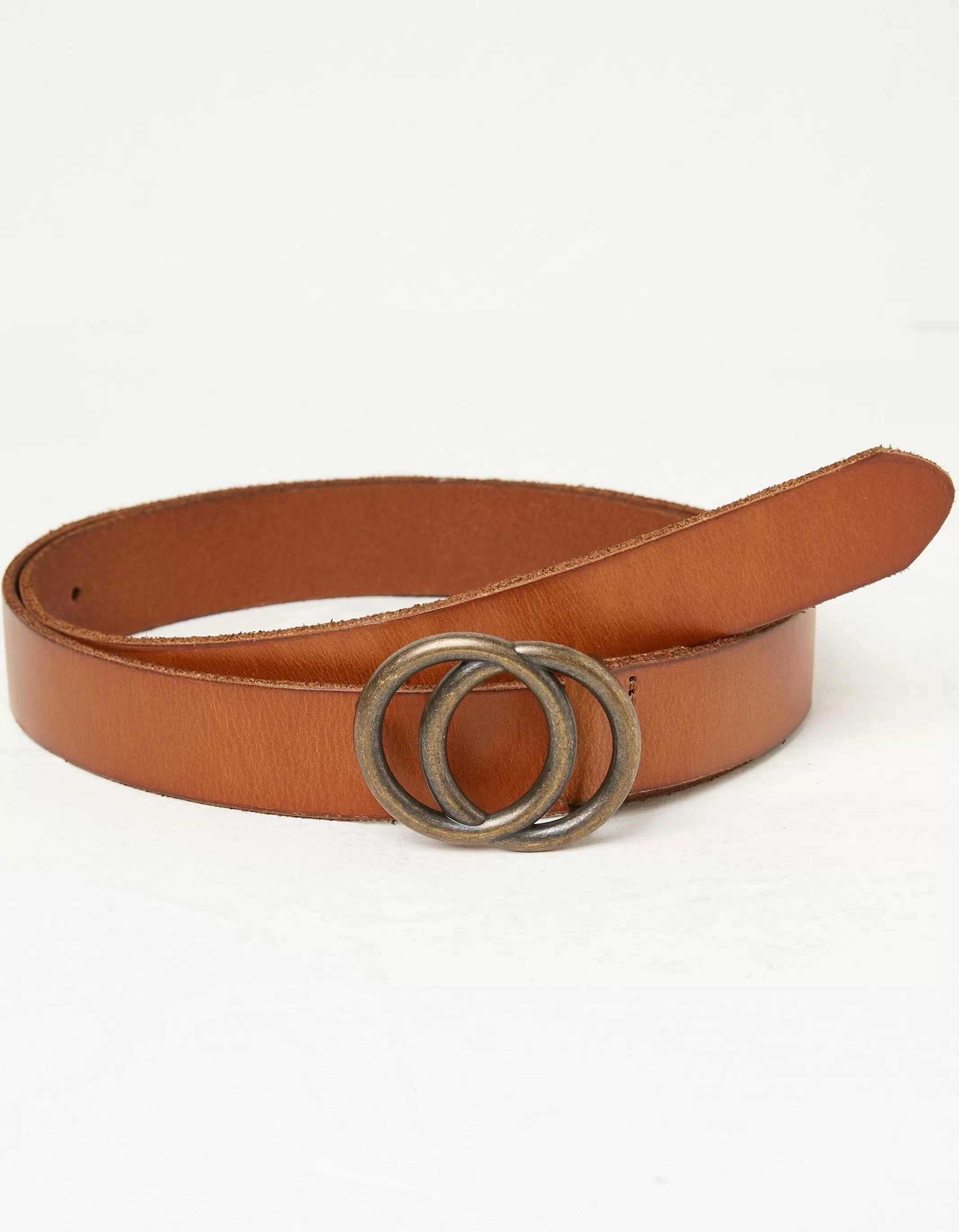 Online FatFace Leather Circle Belt Tan