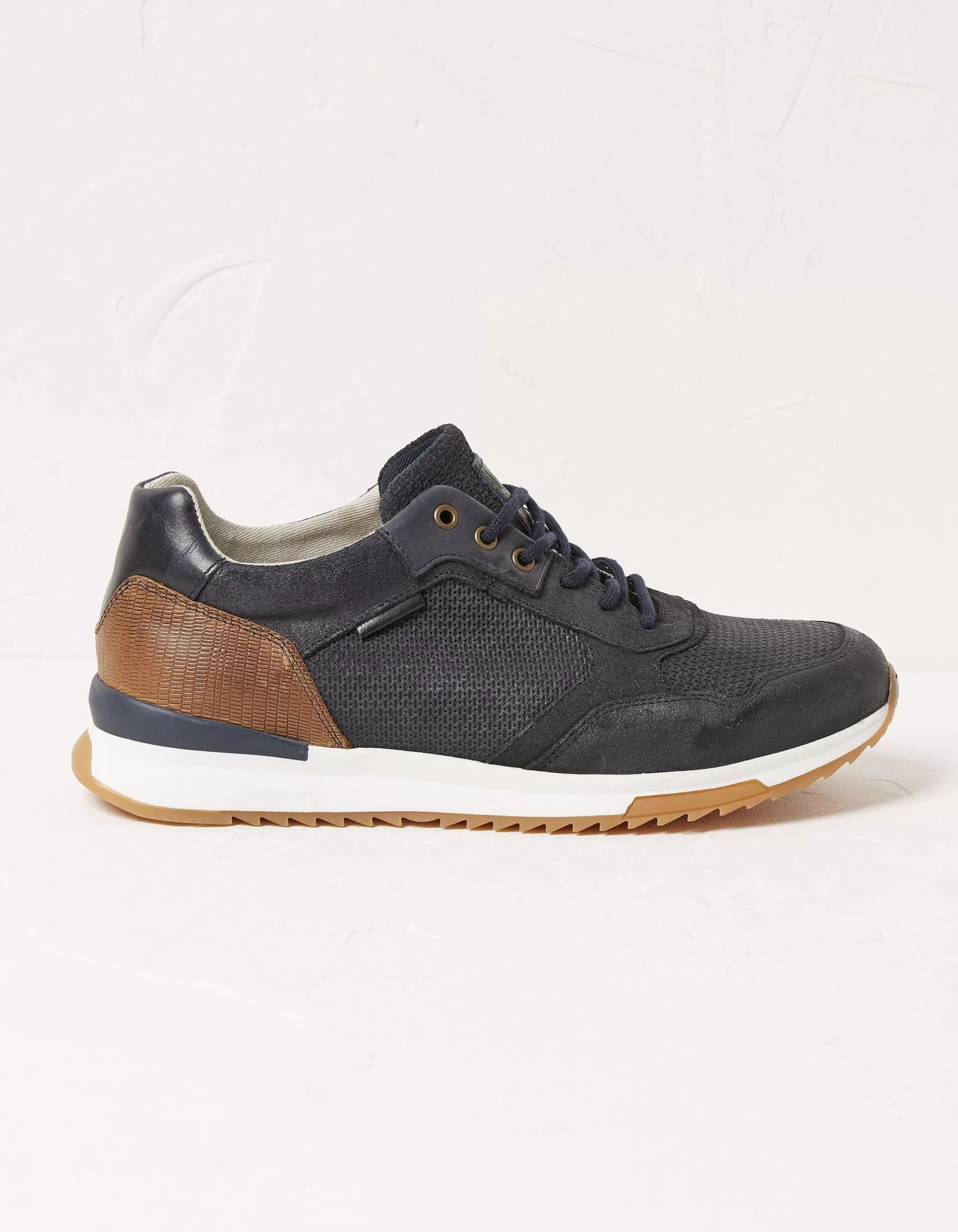 Clearance FatFace Leather Trainer Navy