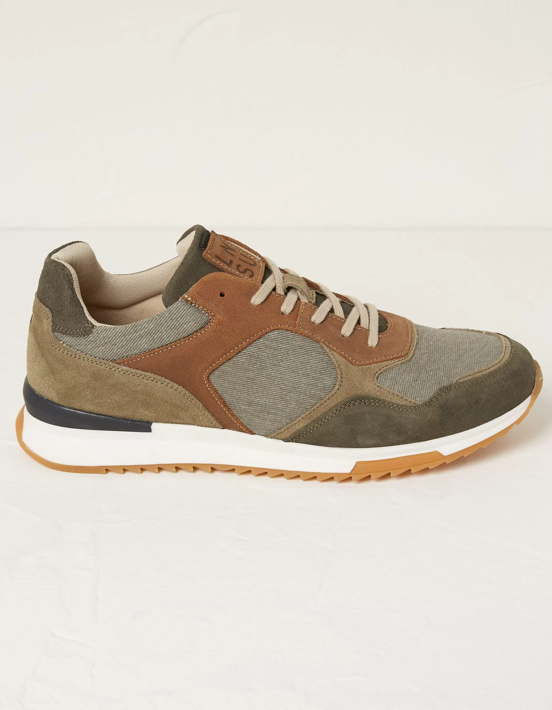 Cheap FatFace Leon Leather Trainer Grey