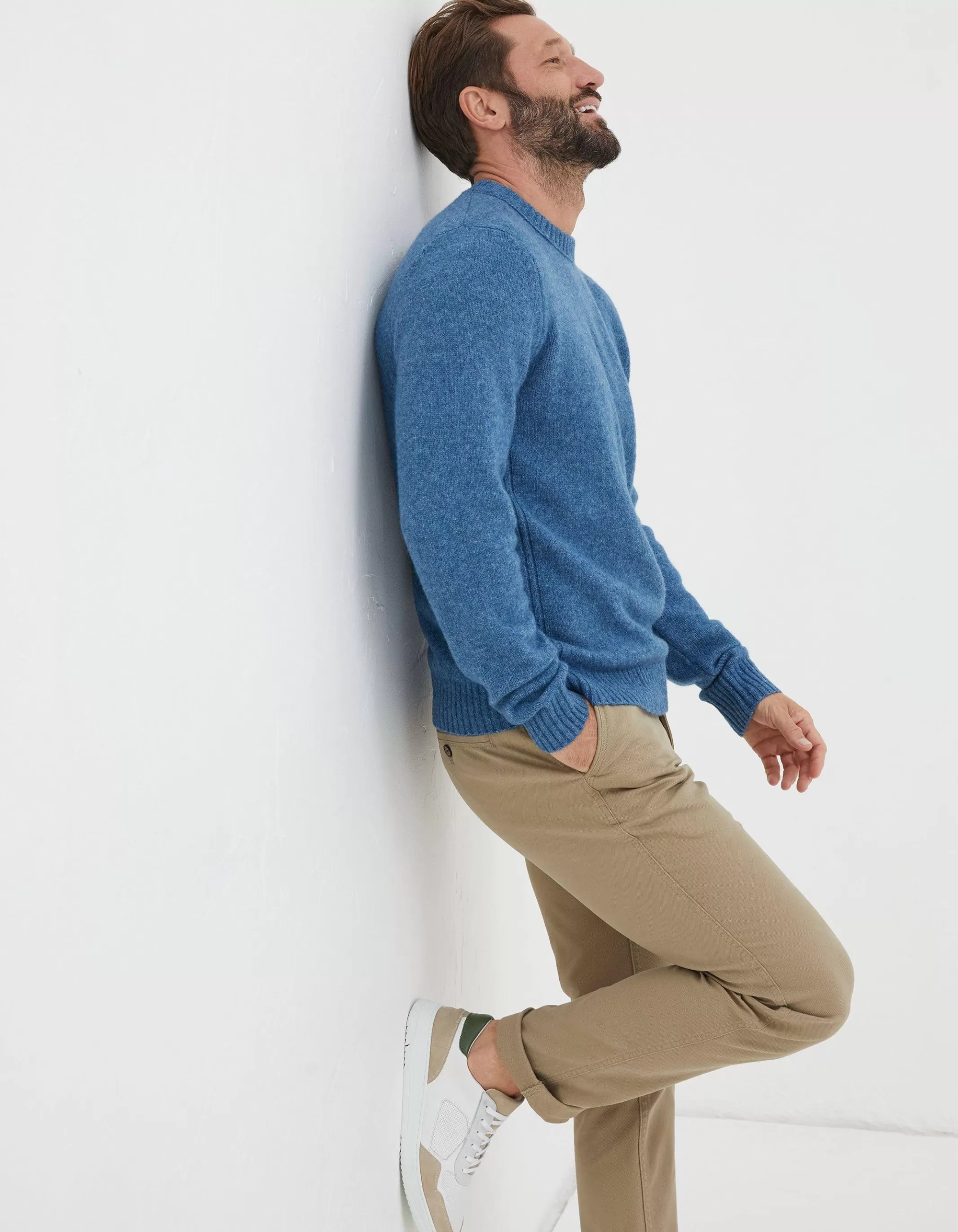 Cheap FatFace Lewes Crew Jumper Washed Blue