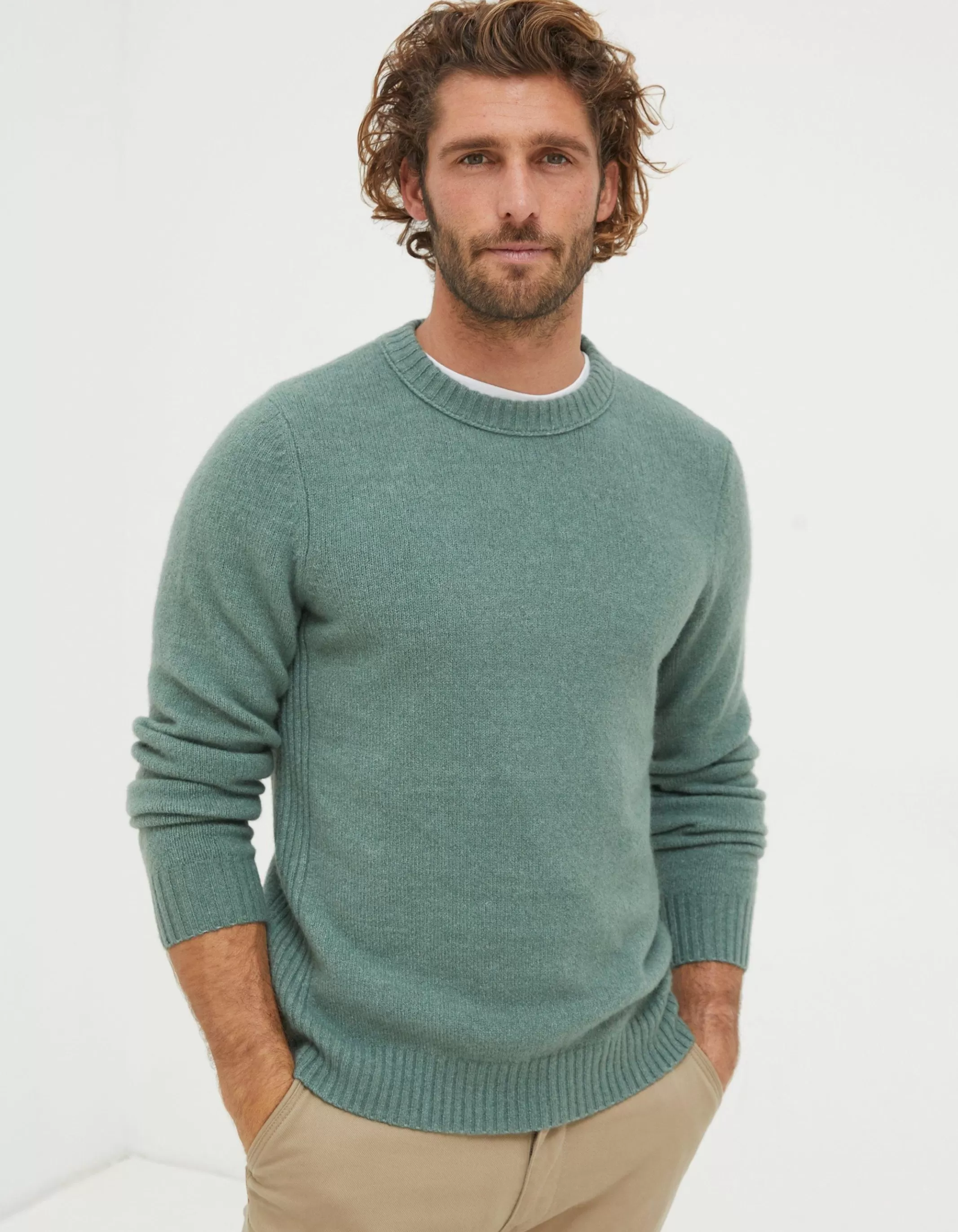 Store FatFace Lewes Crew Jumper Sage Green