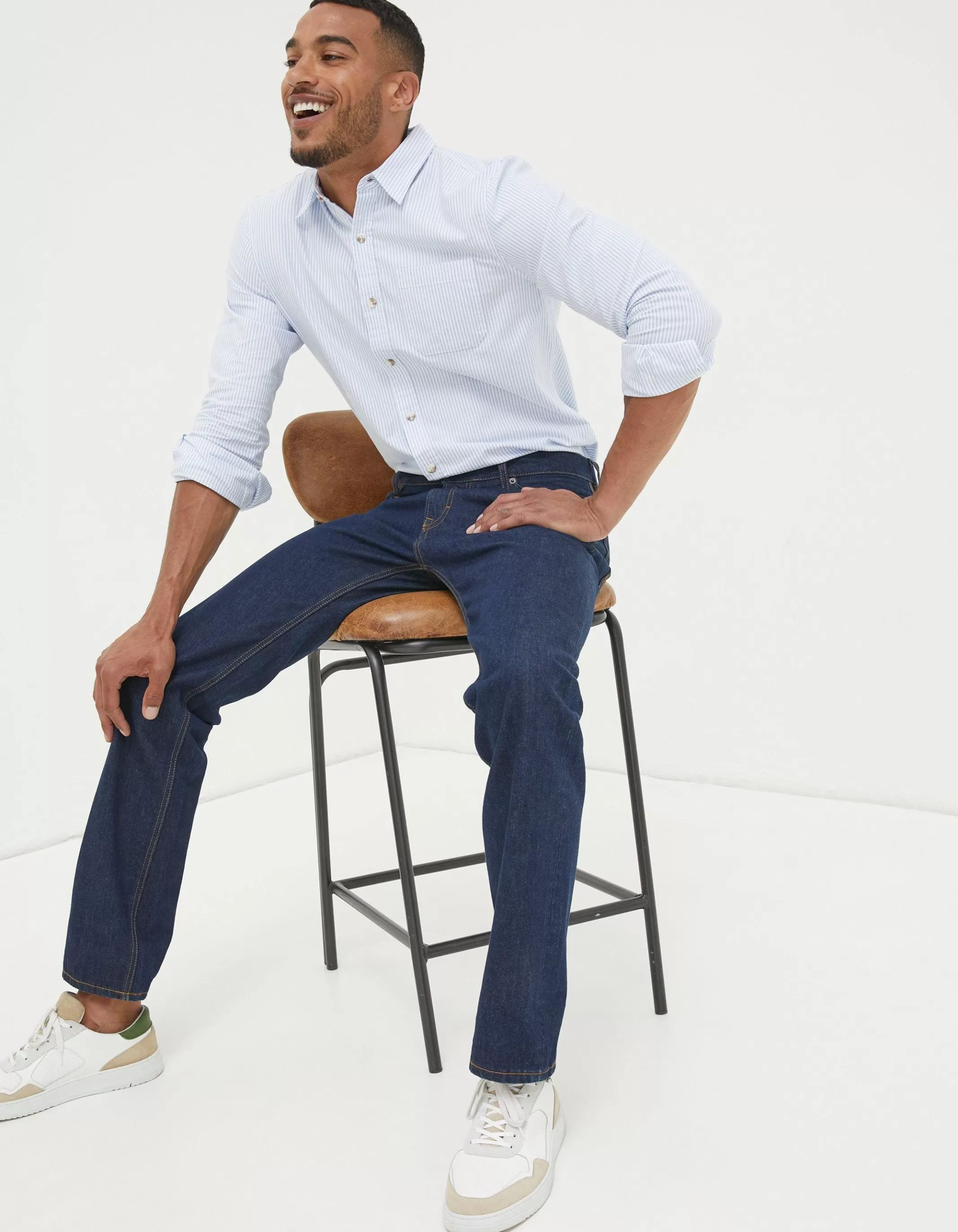 Flash Sale FatFace Lidder Stripe Shirt Light Blue