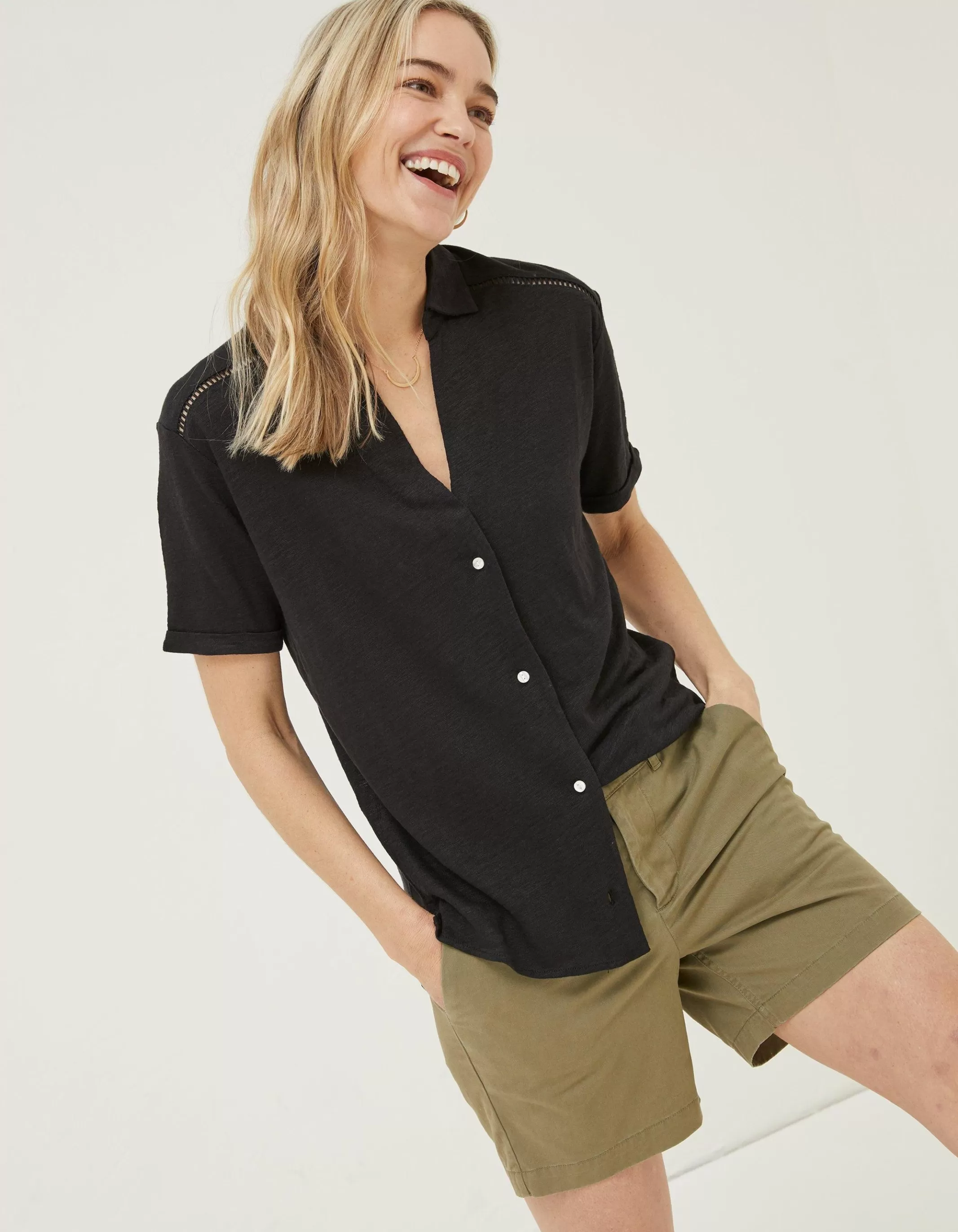 Best FatFace Linen Shirt Black