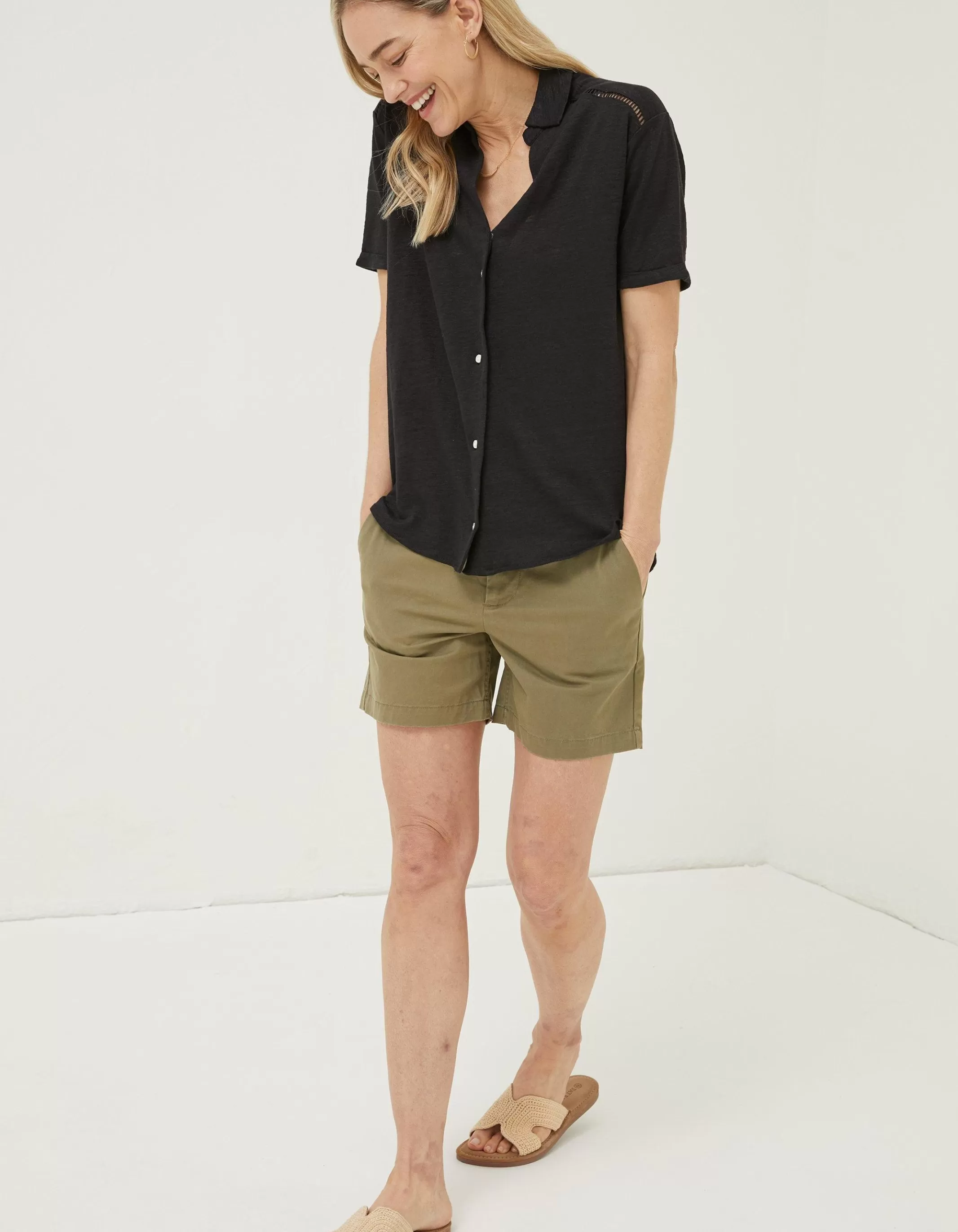 Best FatFace Linen Shirt Black