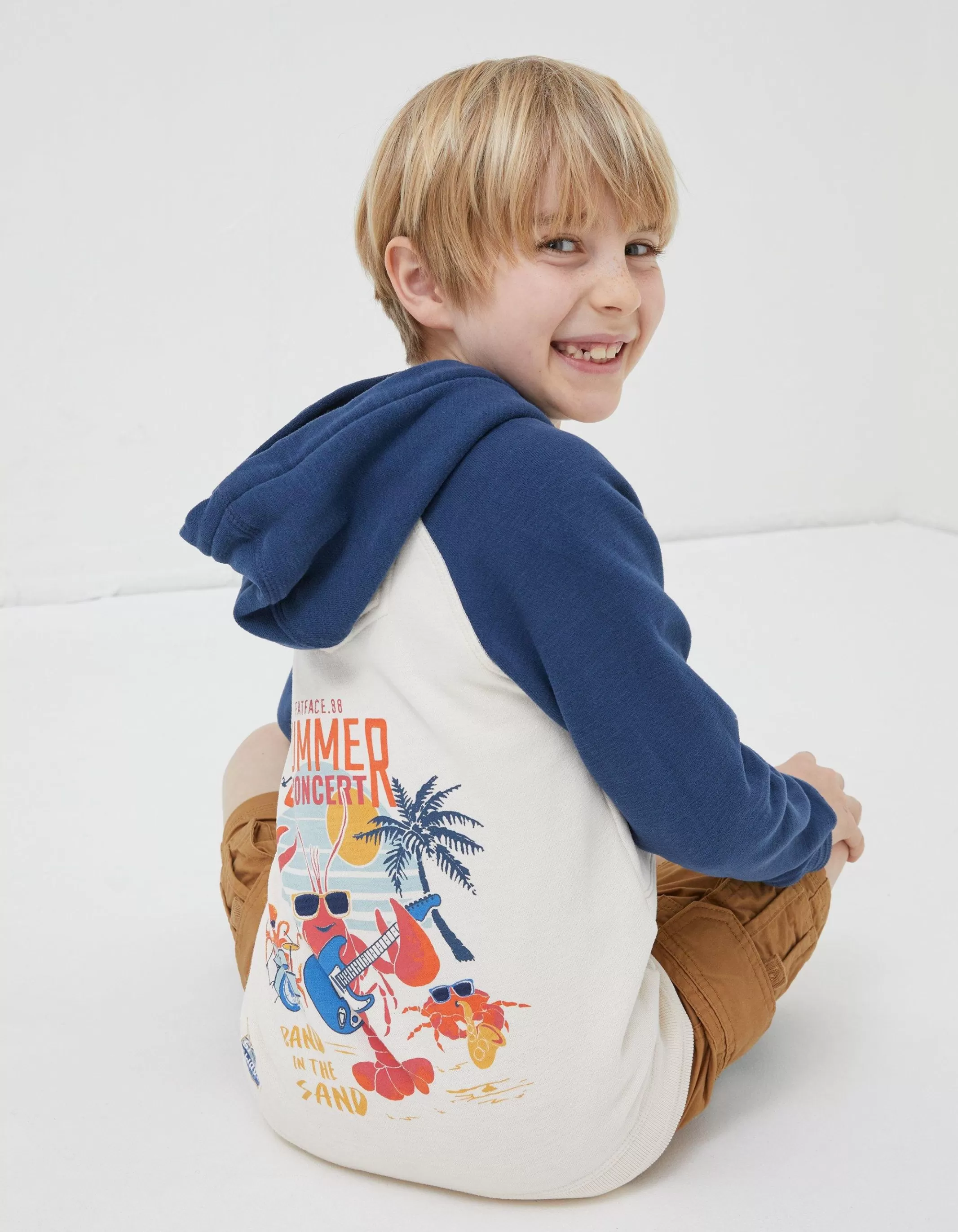Shop FatFace Lobster Zip Through Hoodie Navy