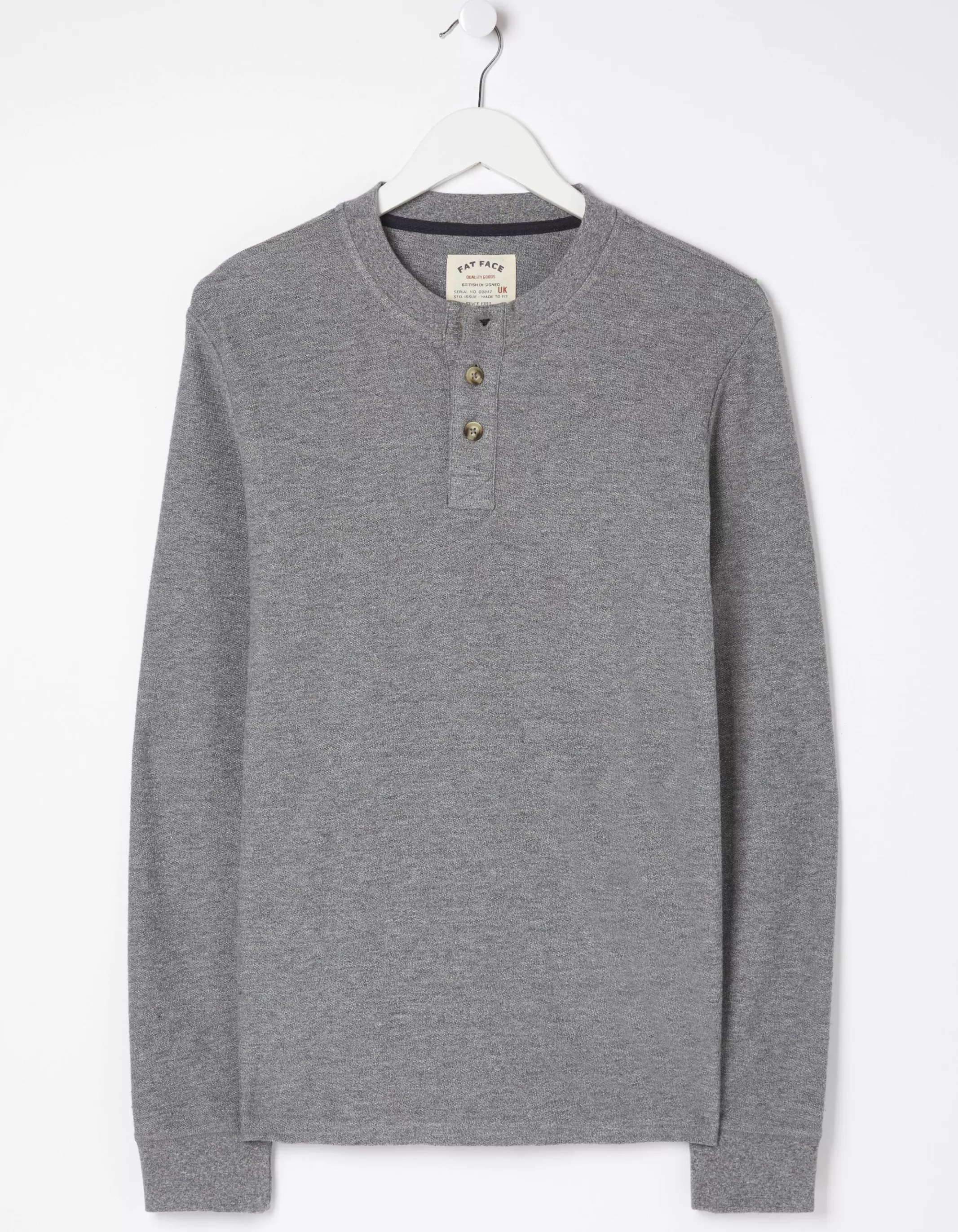 Best FatFace Long Sleeve Kintbury Henley Grey Marl