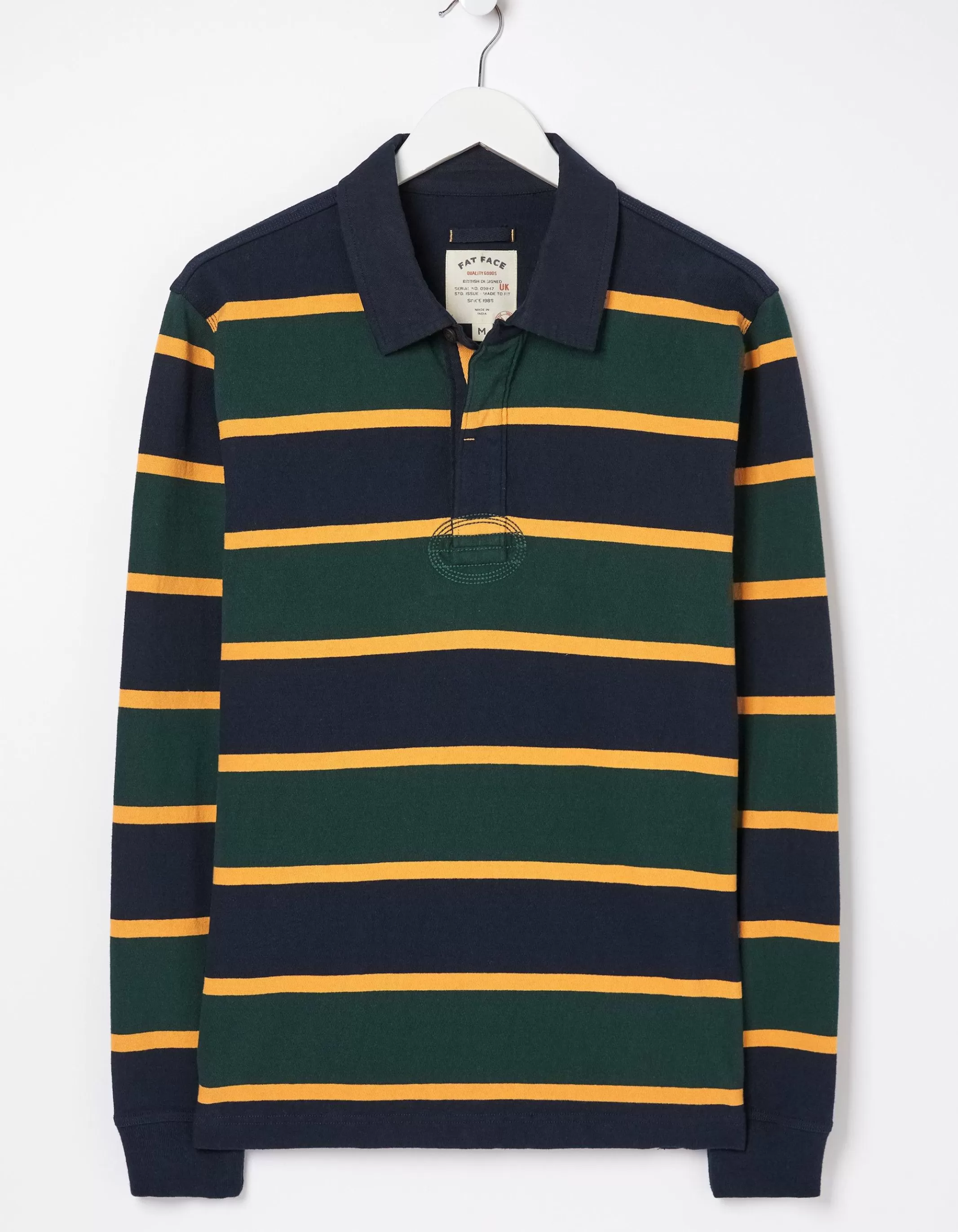 Cheap FatFace Long Sleeve Stripe Rugby Sweatshirt Jade Green