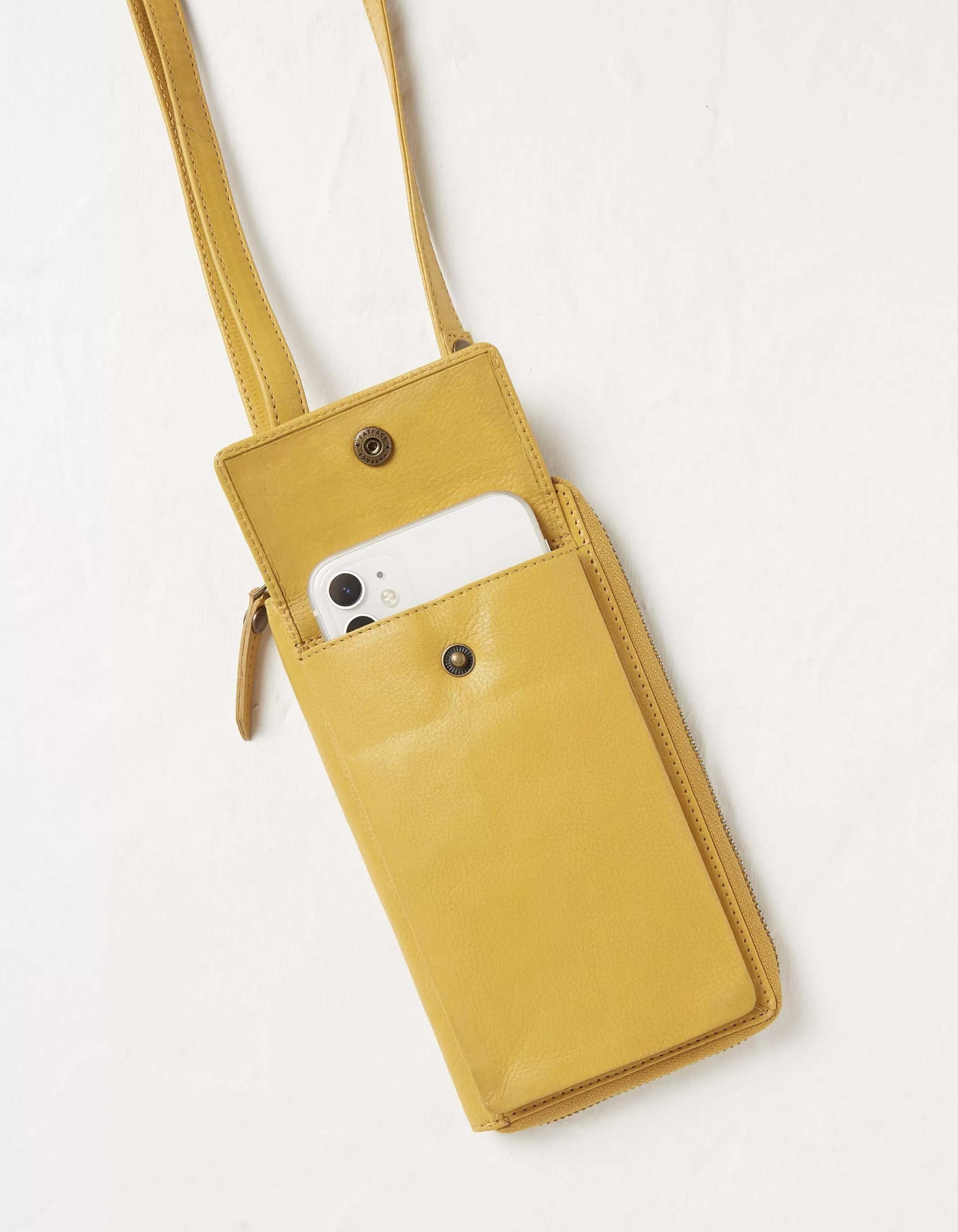 New FatFace Louisa Phone Purse Yellow